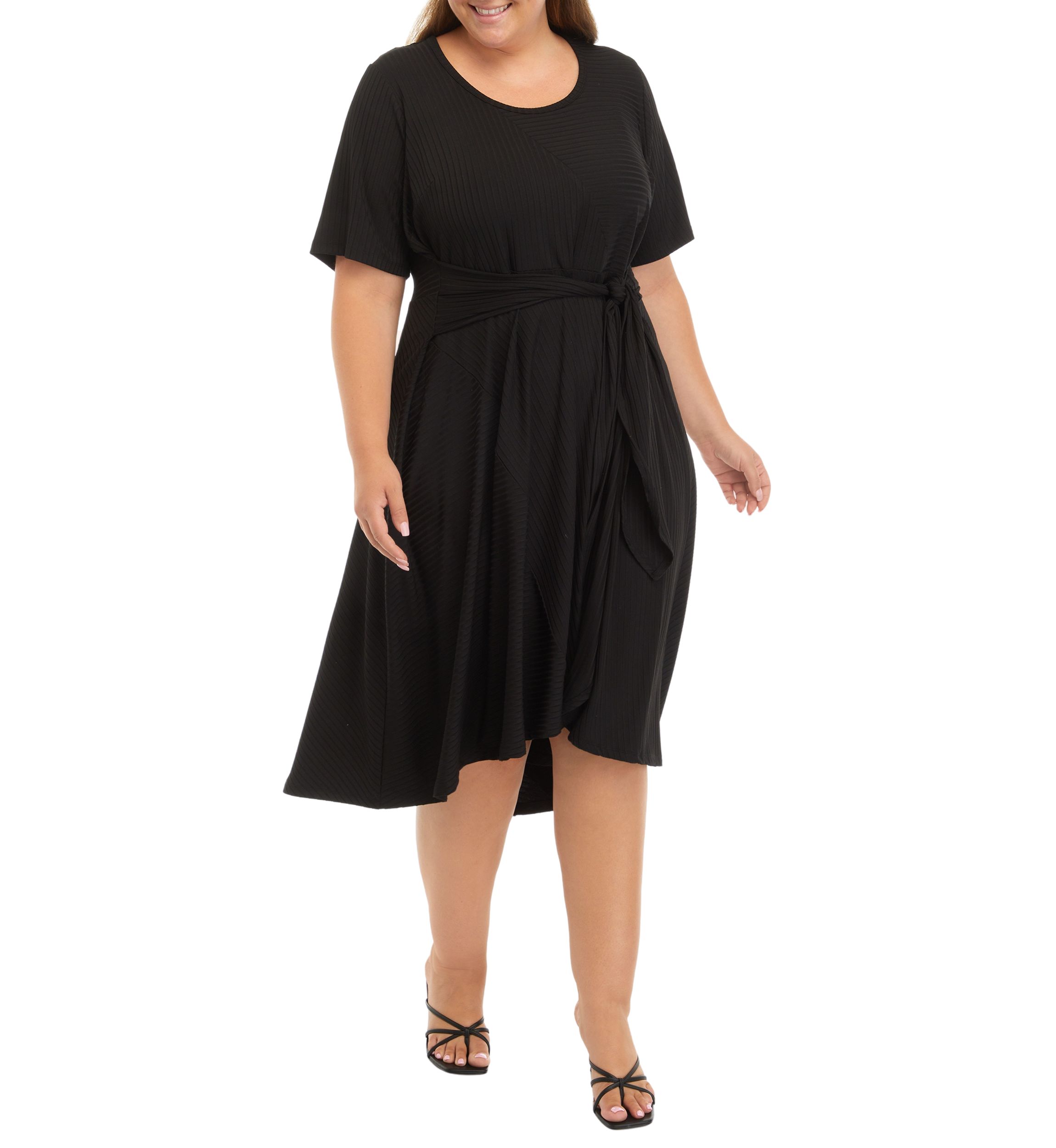 Plus Size Short Puff Sleeve Dress 