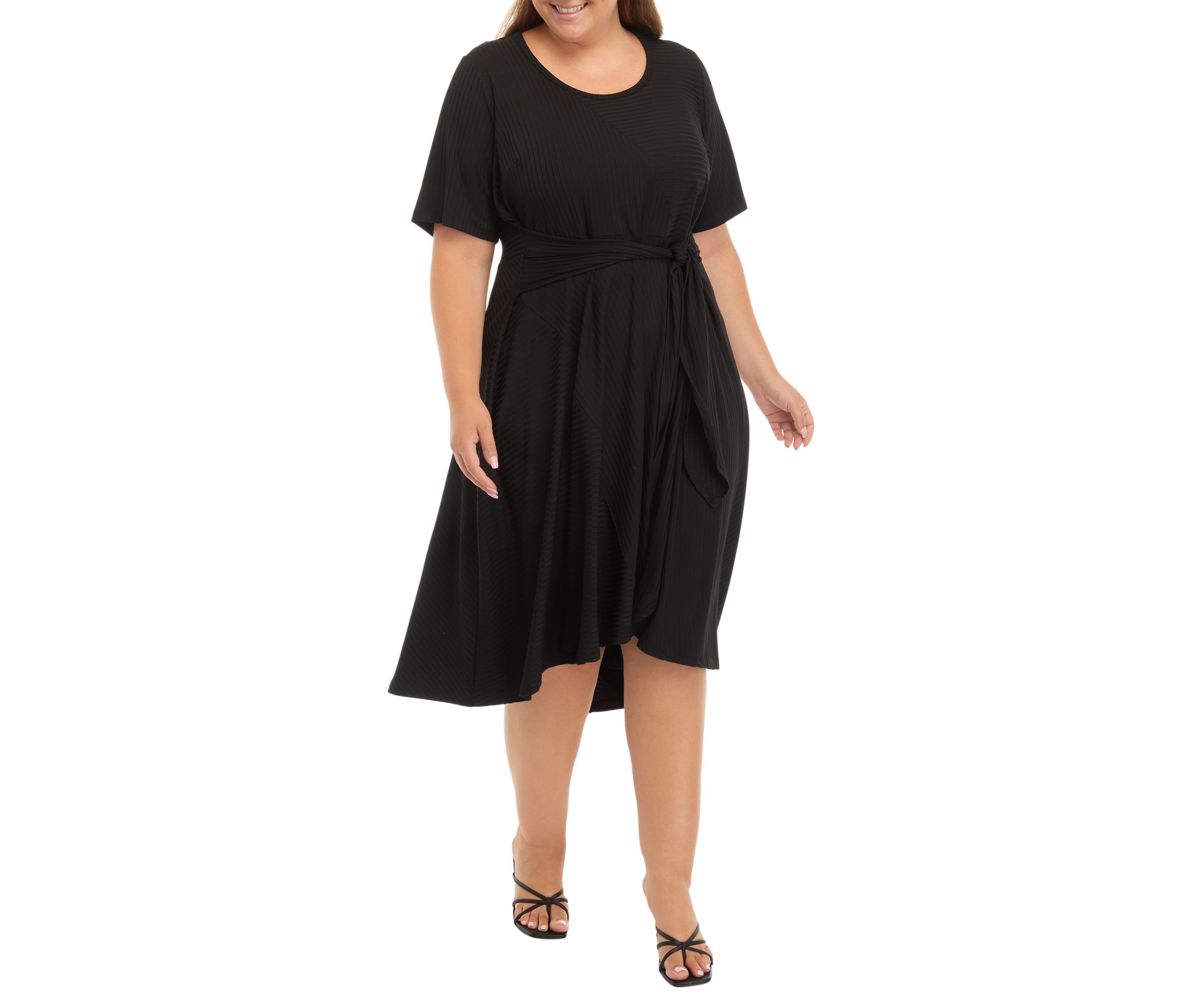 Plus Size Short Puff Sleeve Dress 