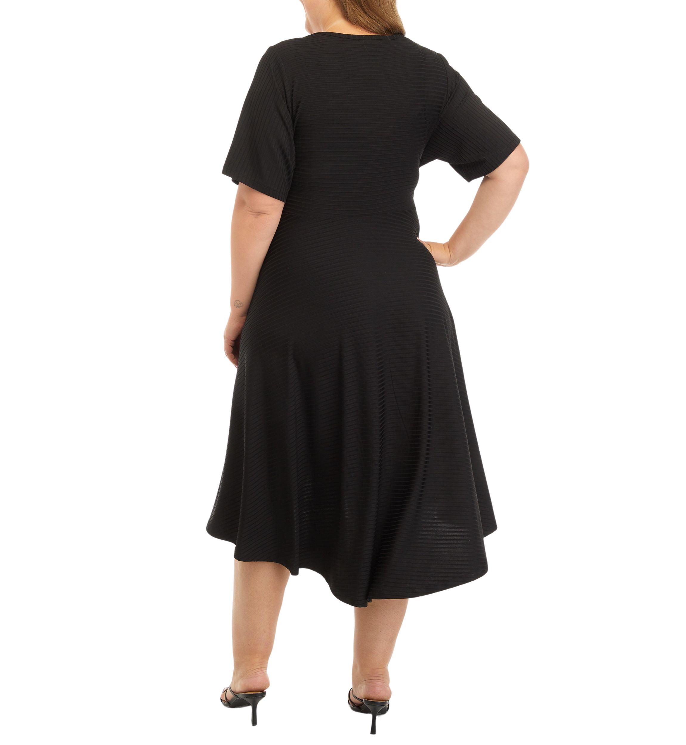 Plus Size Short Puff Sleeve Dress 