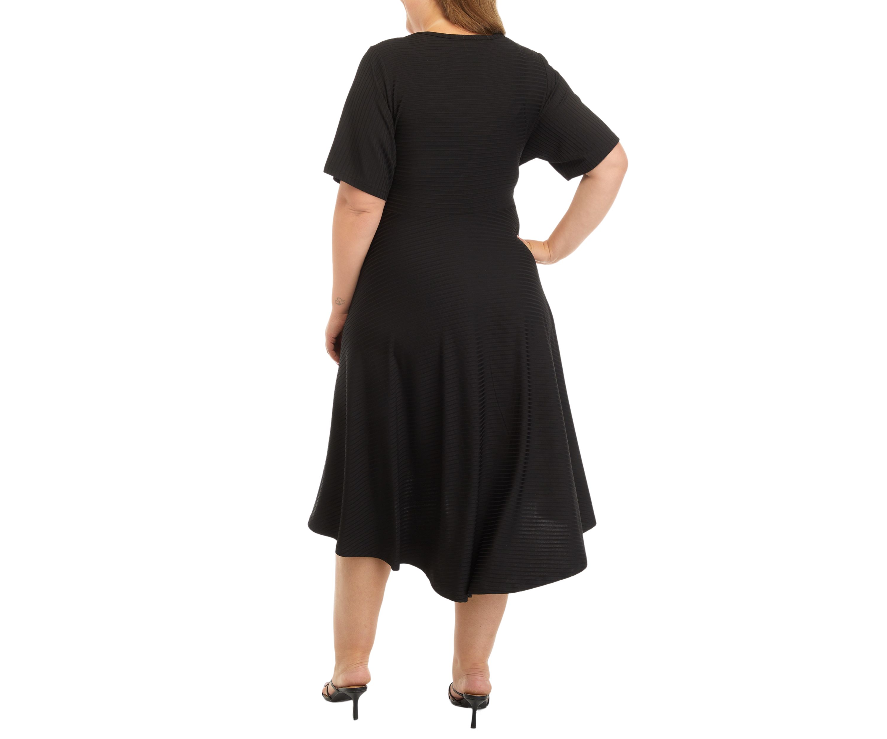 Plus Size Short Puff Sleeve Dress 