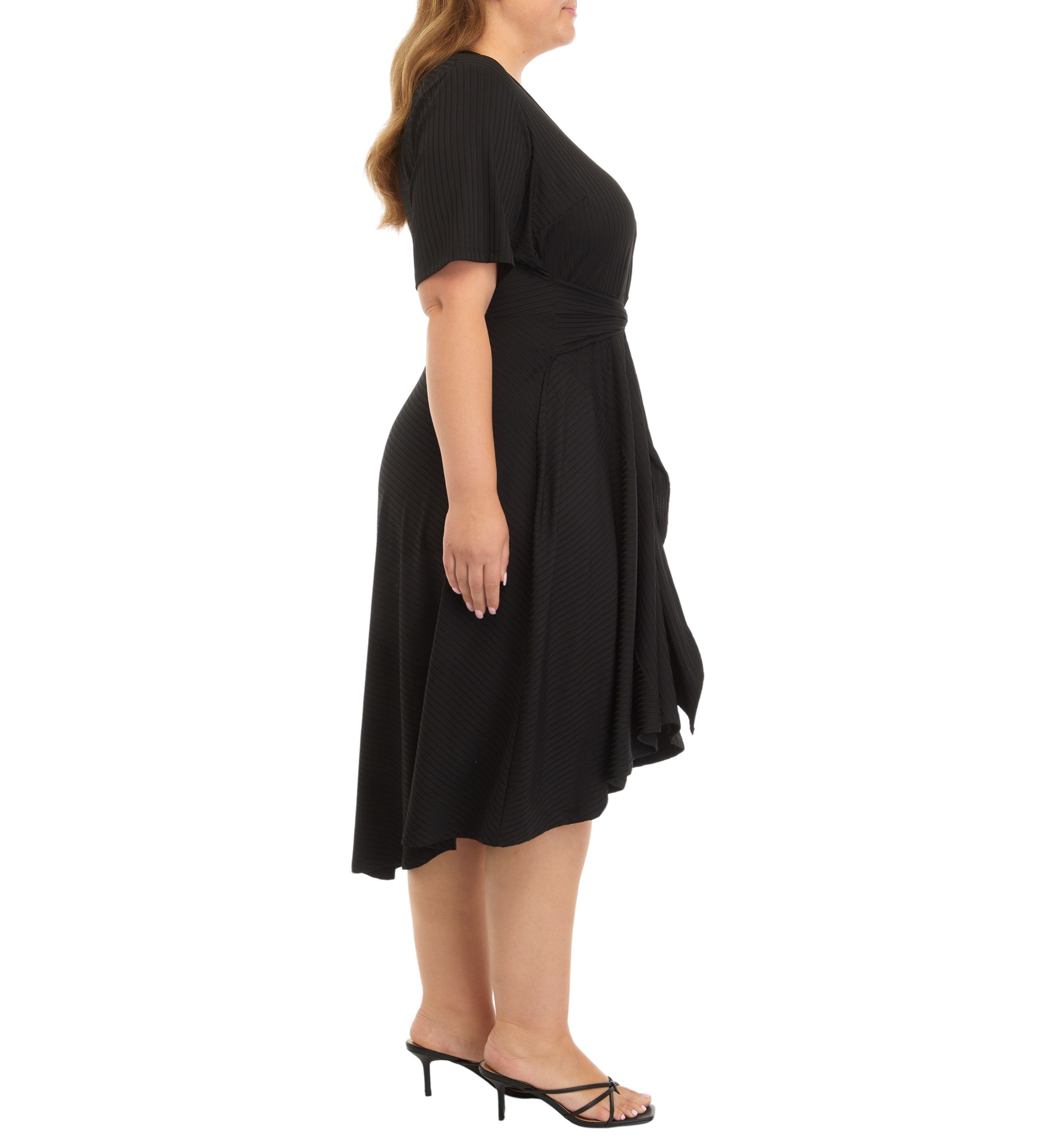 Plus Size Short Puff Sleeve Dress 