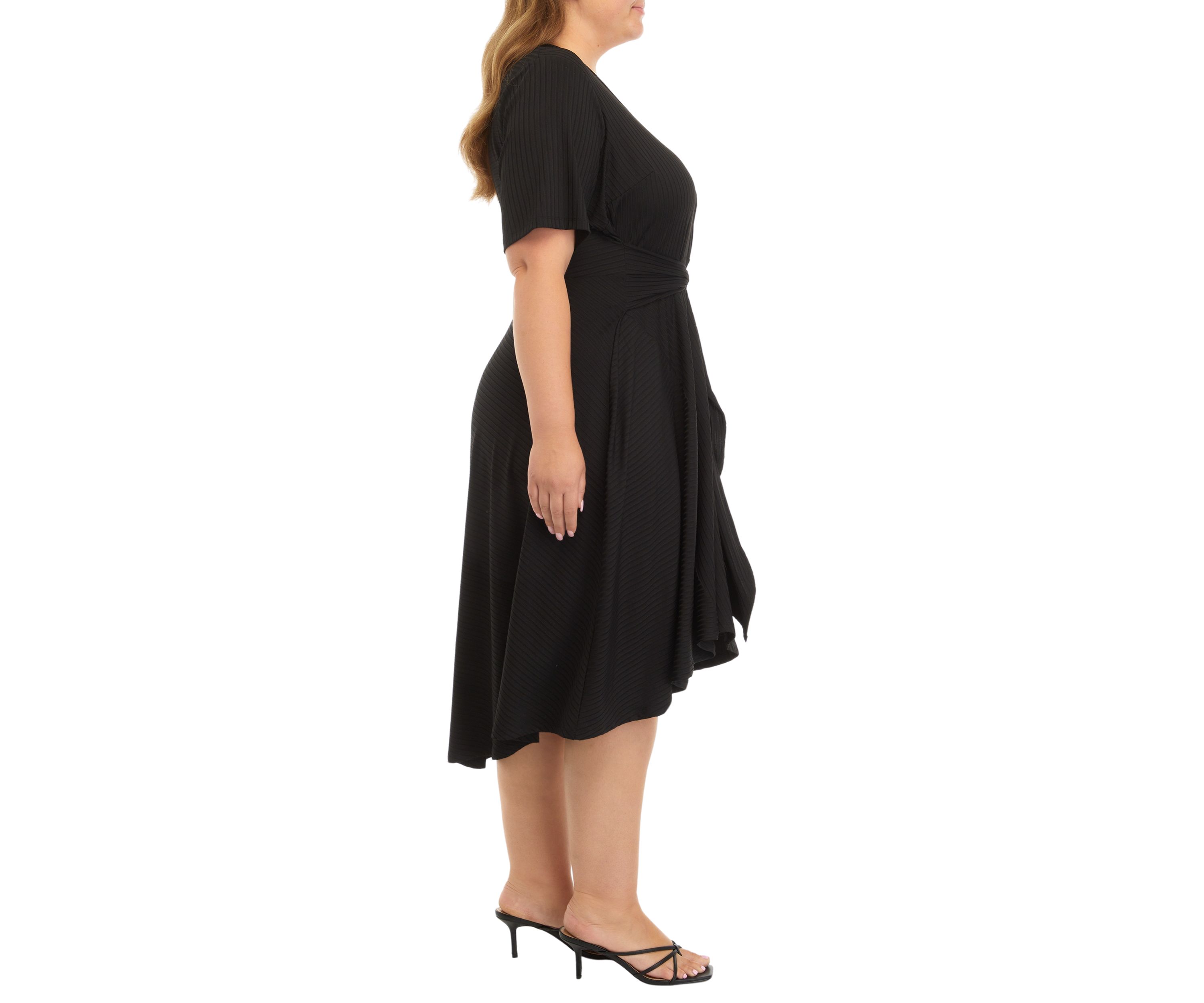 Plus Size Short Puff Sleeve Dress 