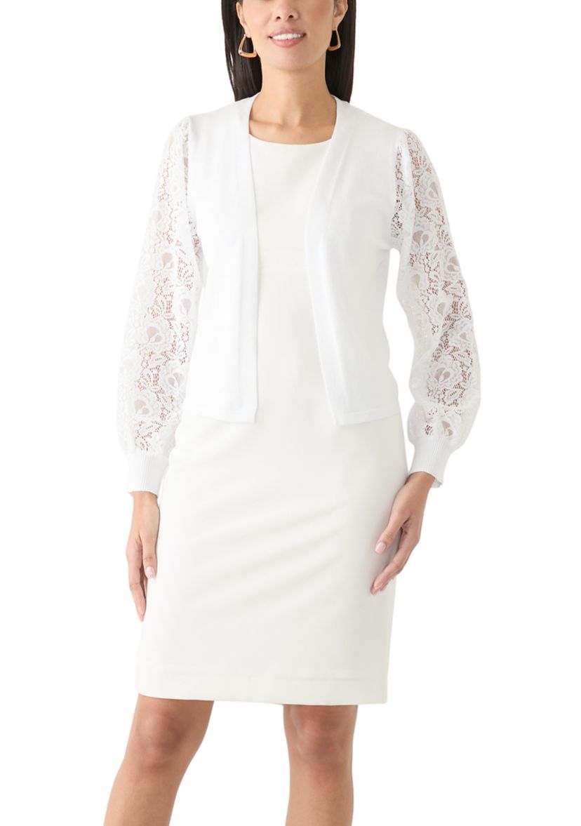 Womens Solid Lace Sleeve Shrug