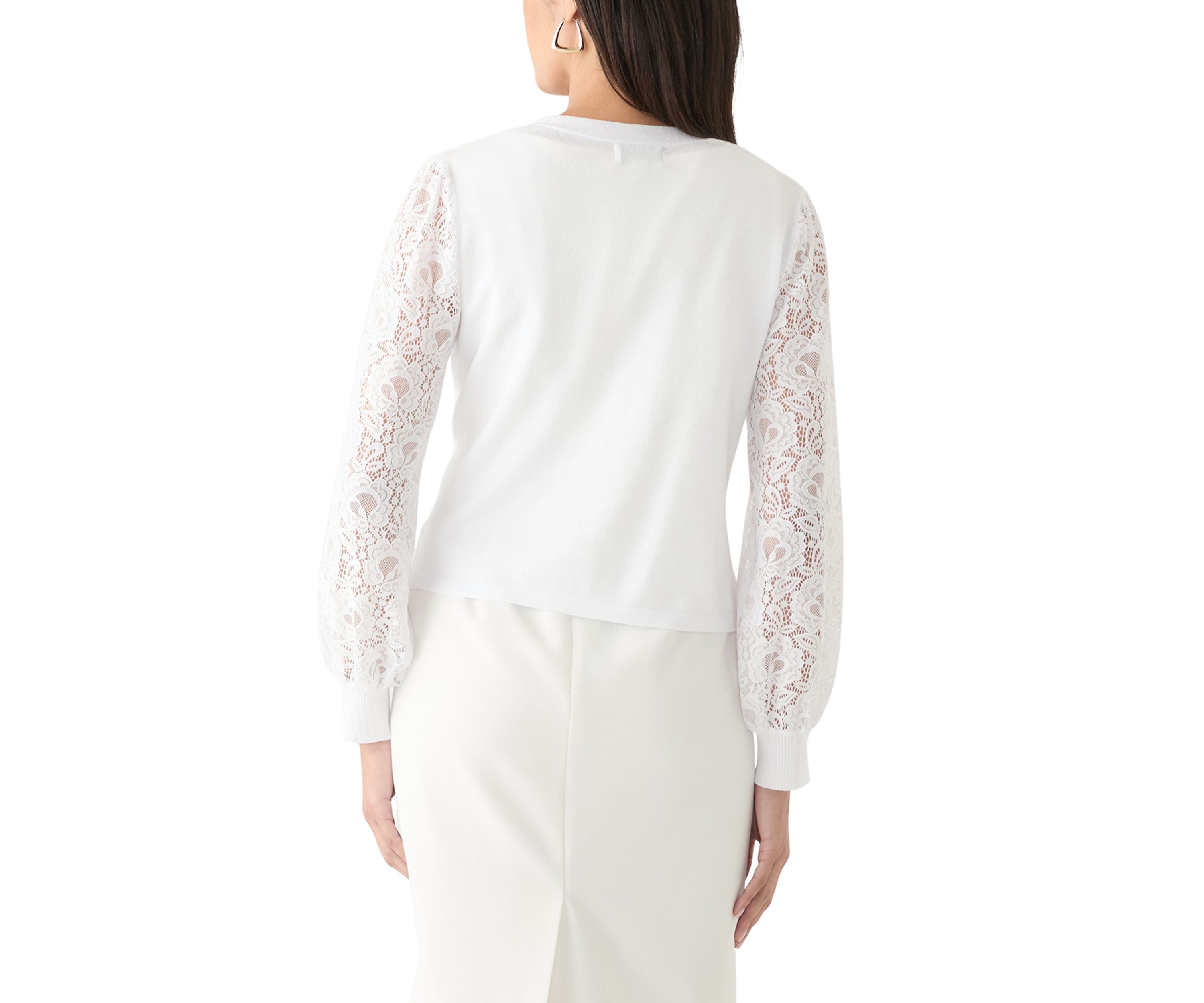 Womens Solid Lace Sleeve Shrug