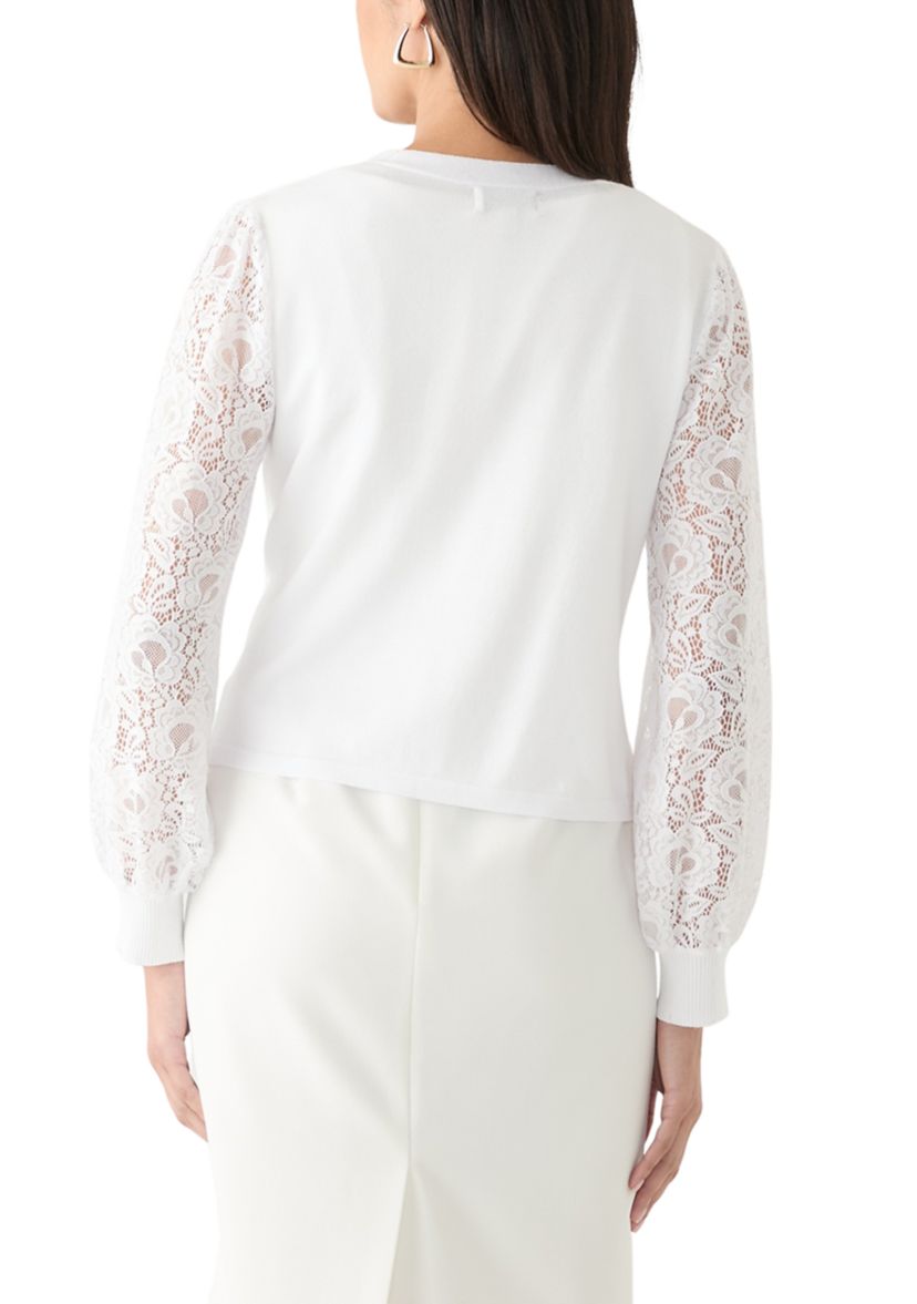 Womens Solid Lace Sleeve Shrug