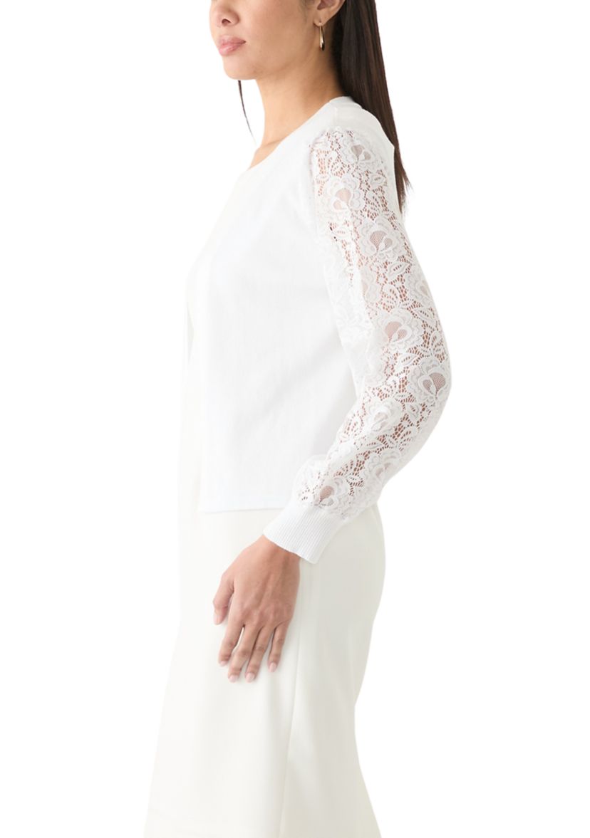 Womens Solid Lace Sleeve Shrug