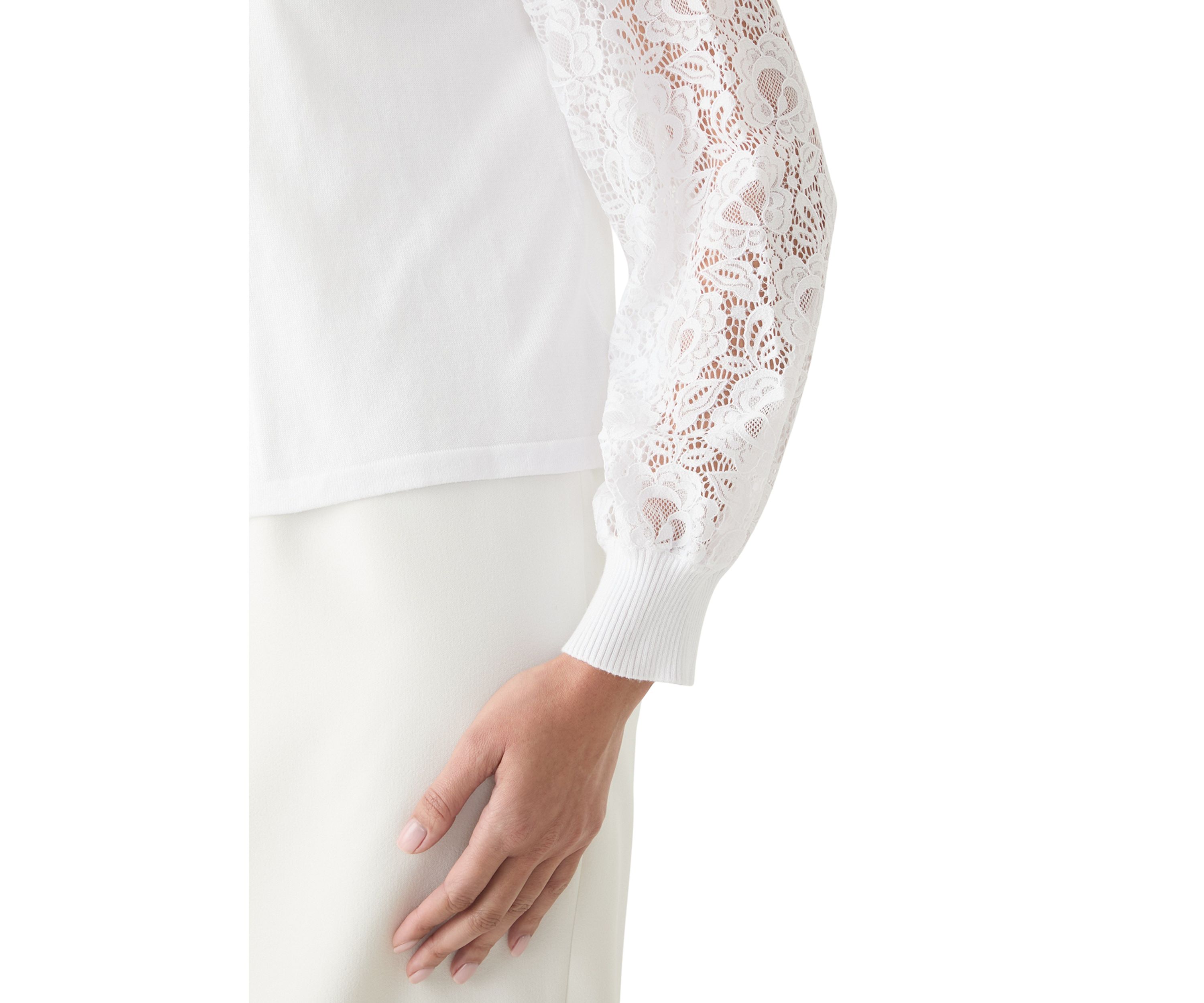 Womens Solid Lace Sleeve Shrug
