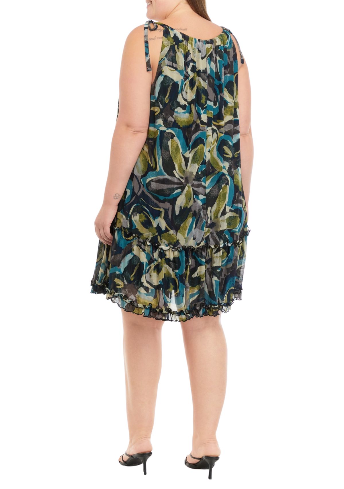 Plus Size Sleeveless Halter A-Line Dress