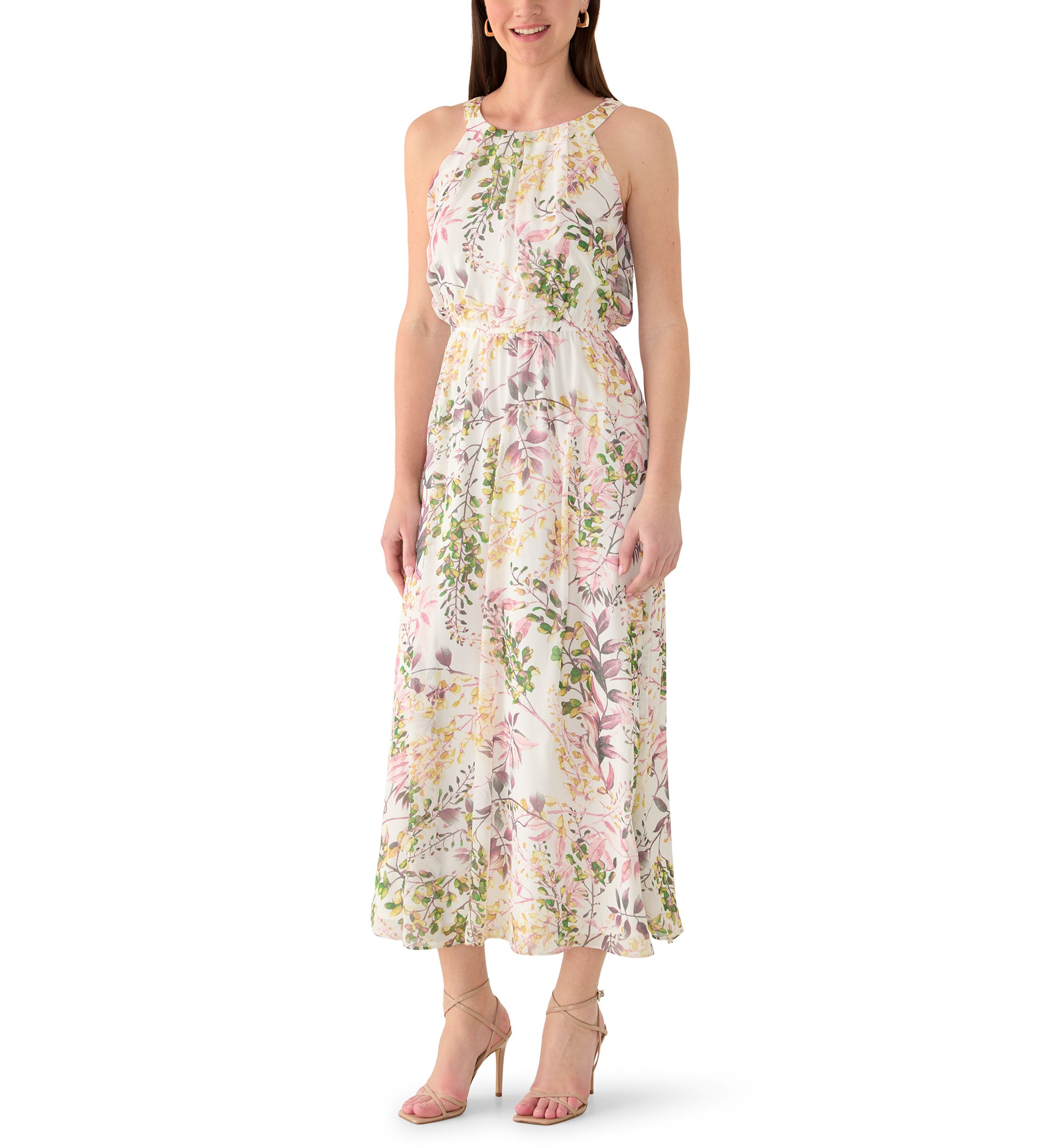 pink floral maxi dress Sweet Serenade Blush Floral Maxi Dress - Enchanting Elegance