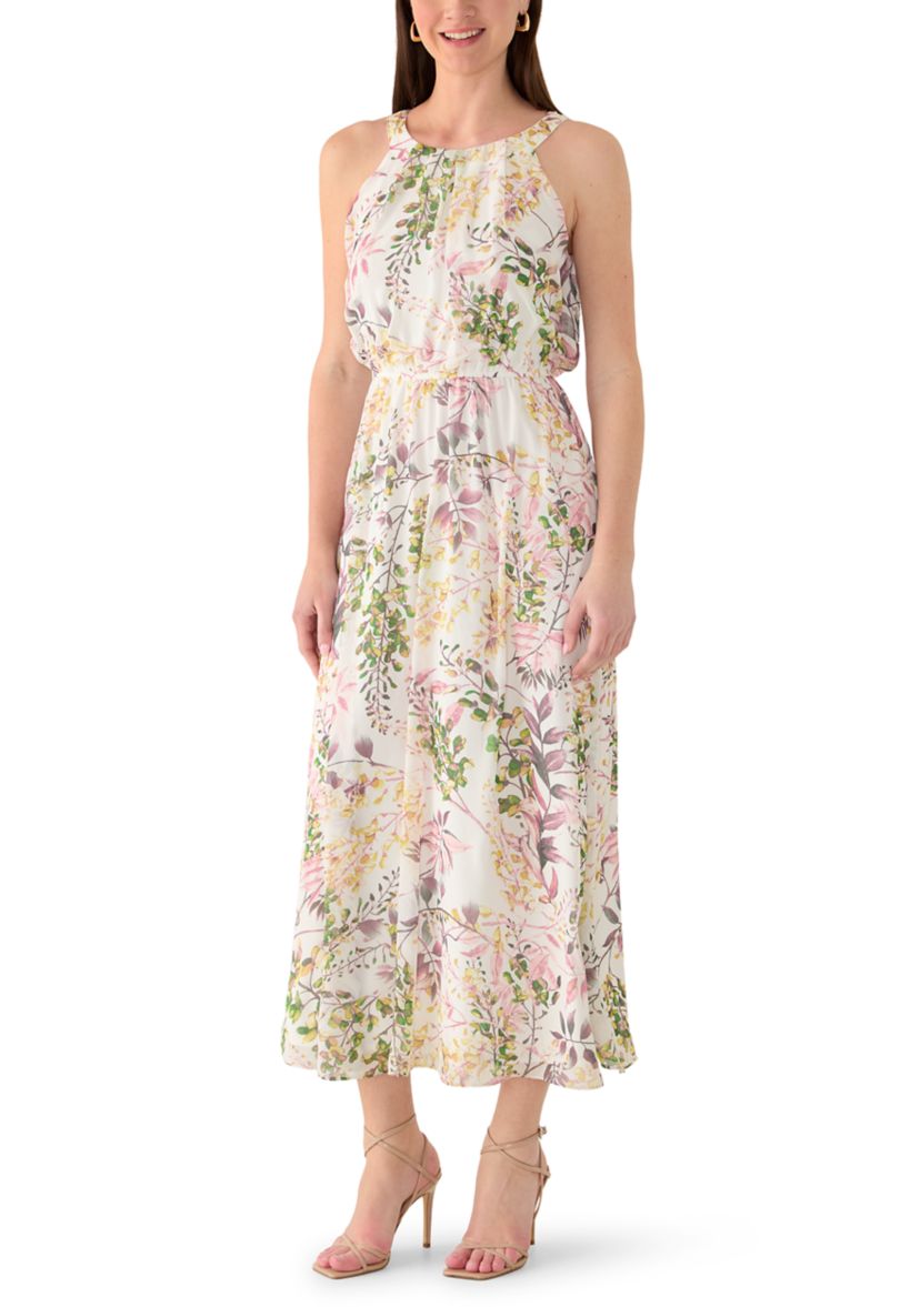 Robbie Bee Women's Halter Neck Floral Maxi Dress, Medium