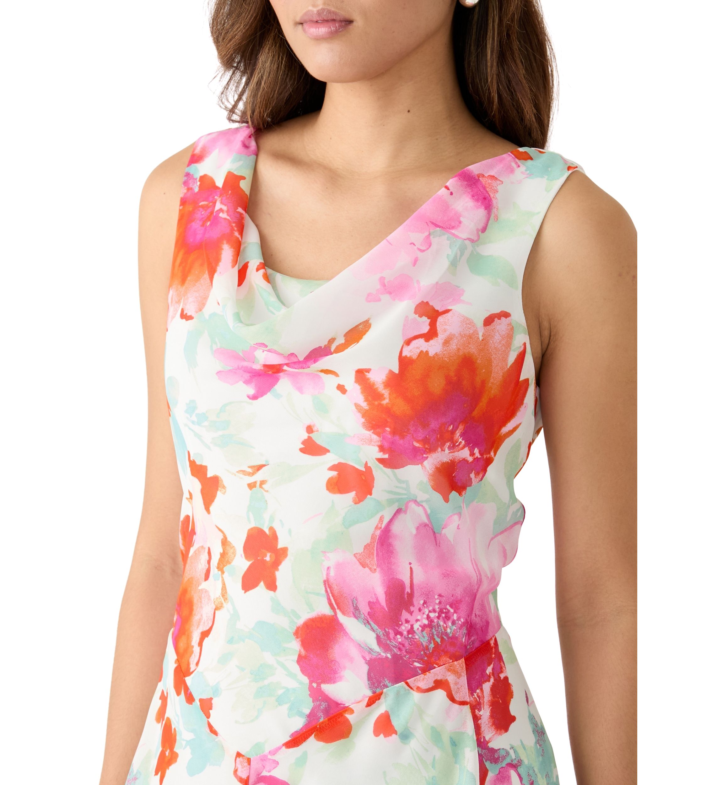 Womens Floral Printed Chiffon Dress