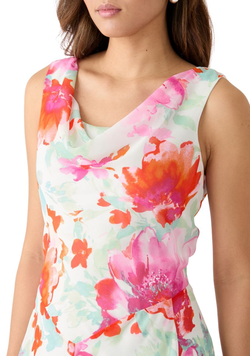 Womens Floral Printed Chiffon Dress