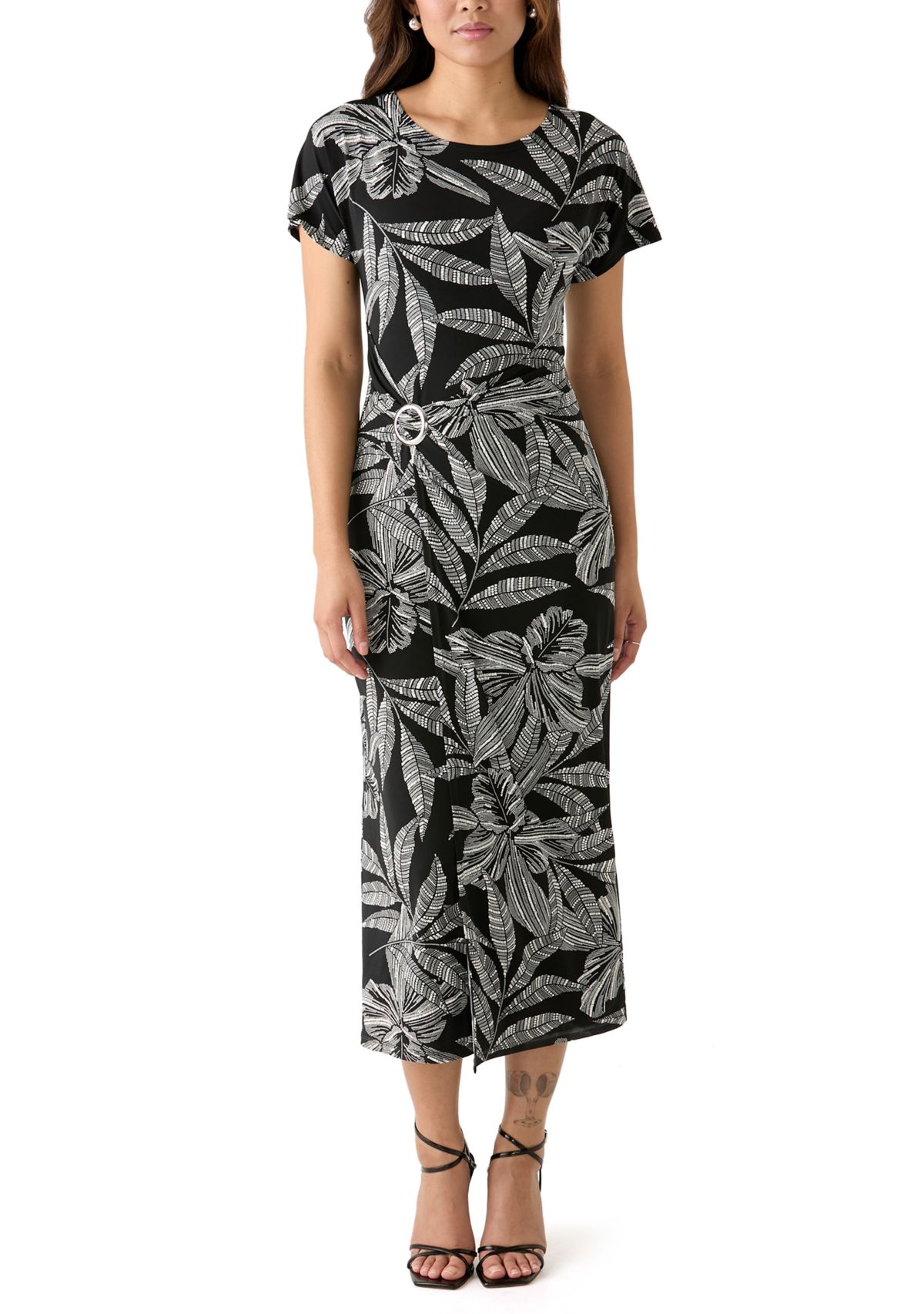 Womens Leaf Printed Dress