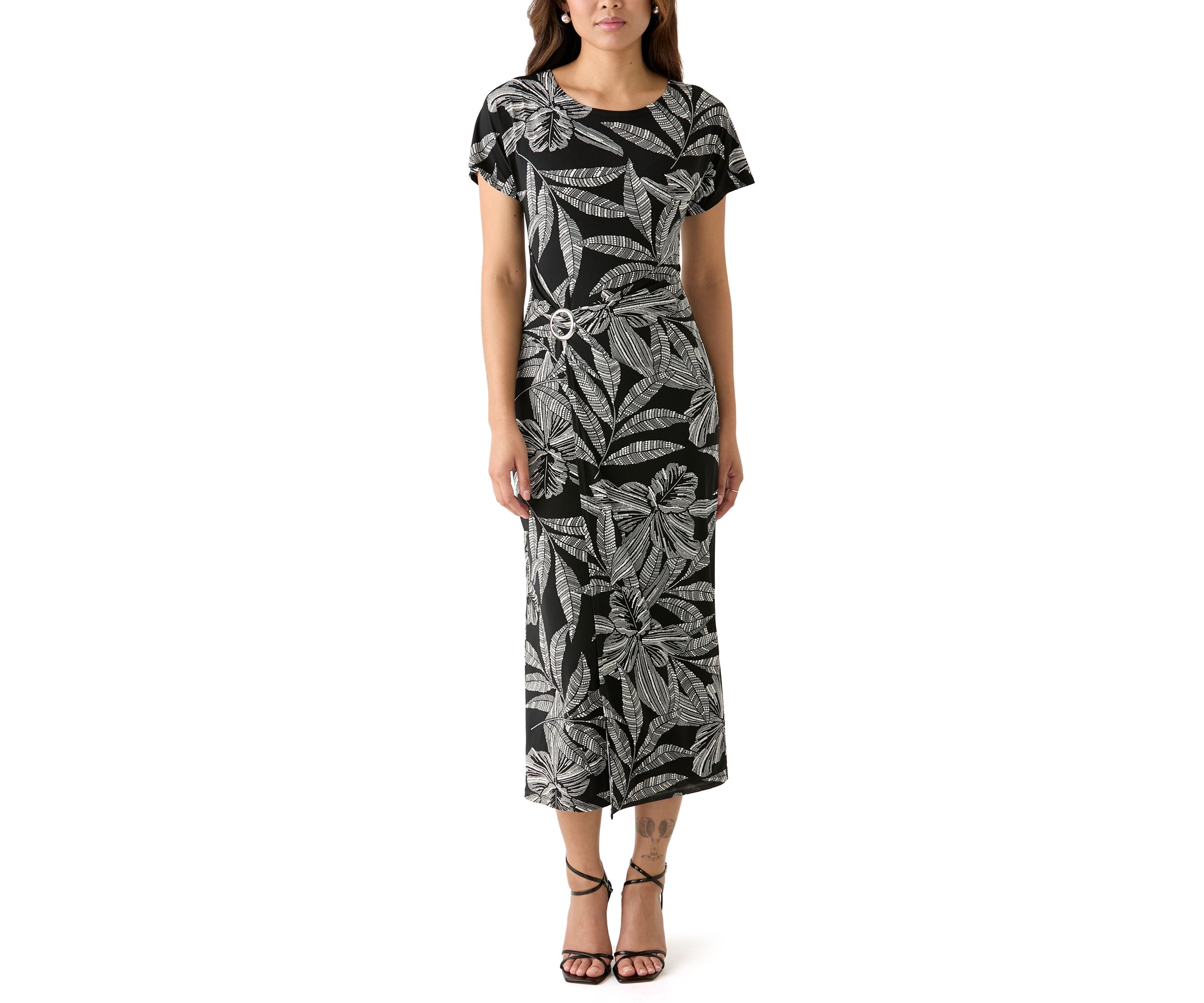 Womens Leaf Printed Dress