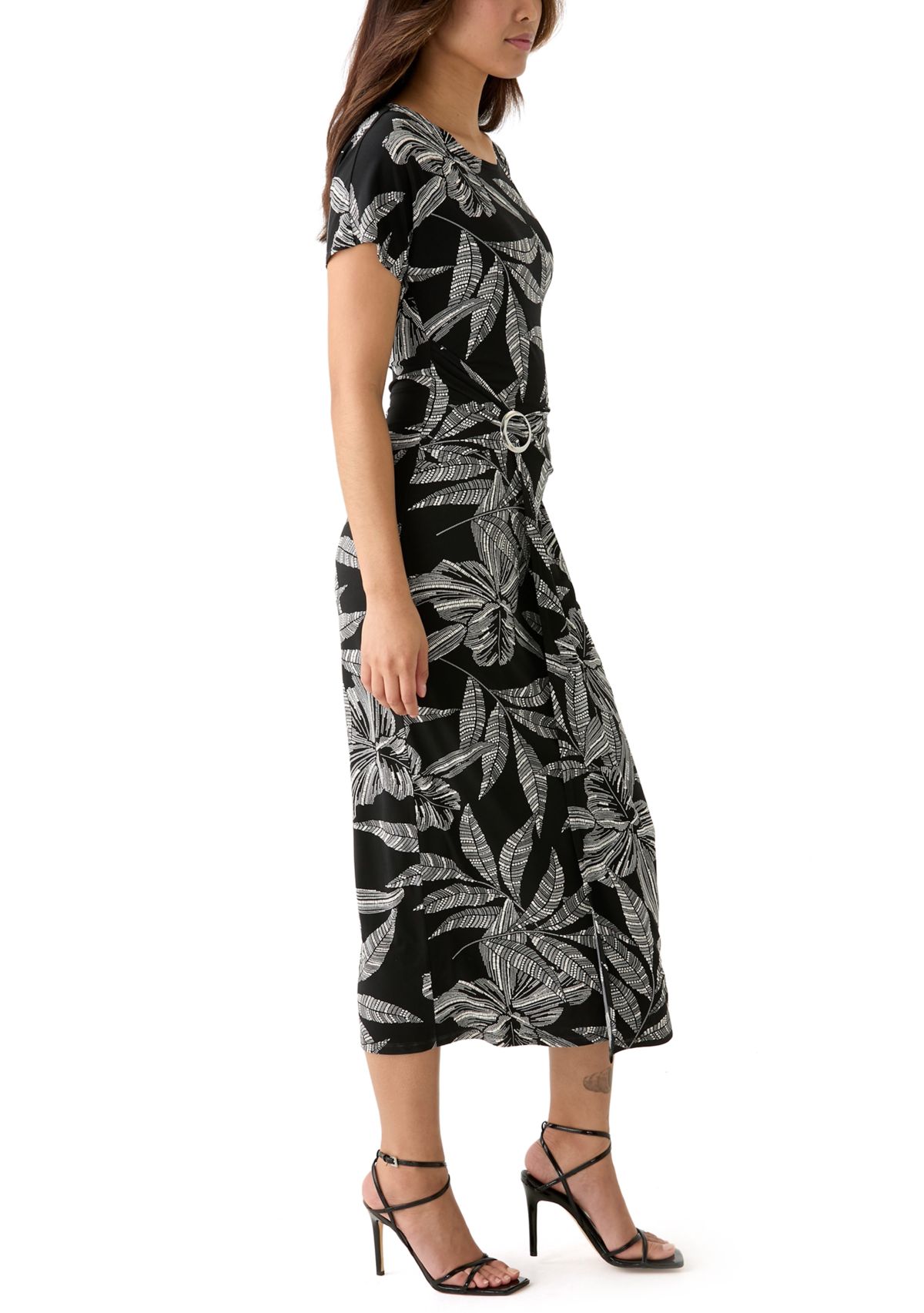 Womens Leaf Printed Dress