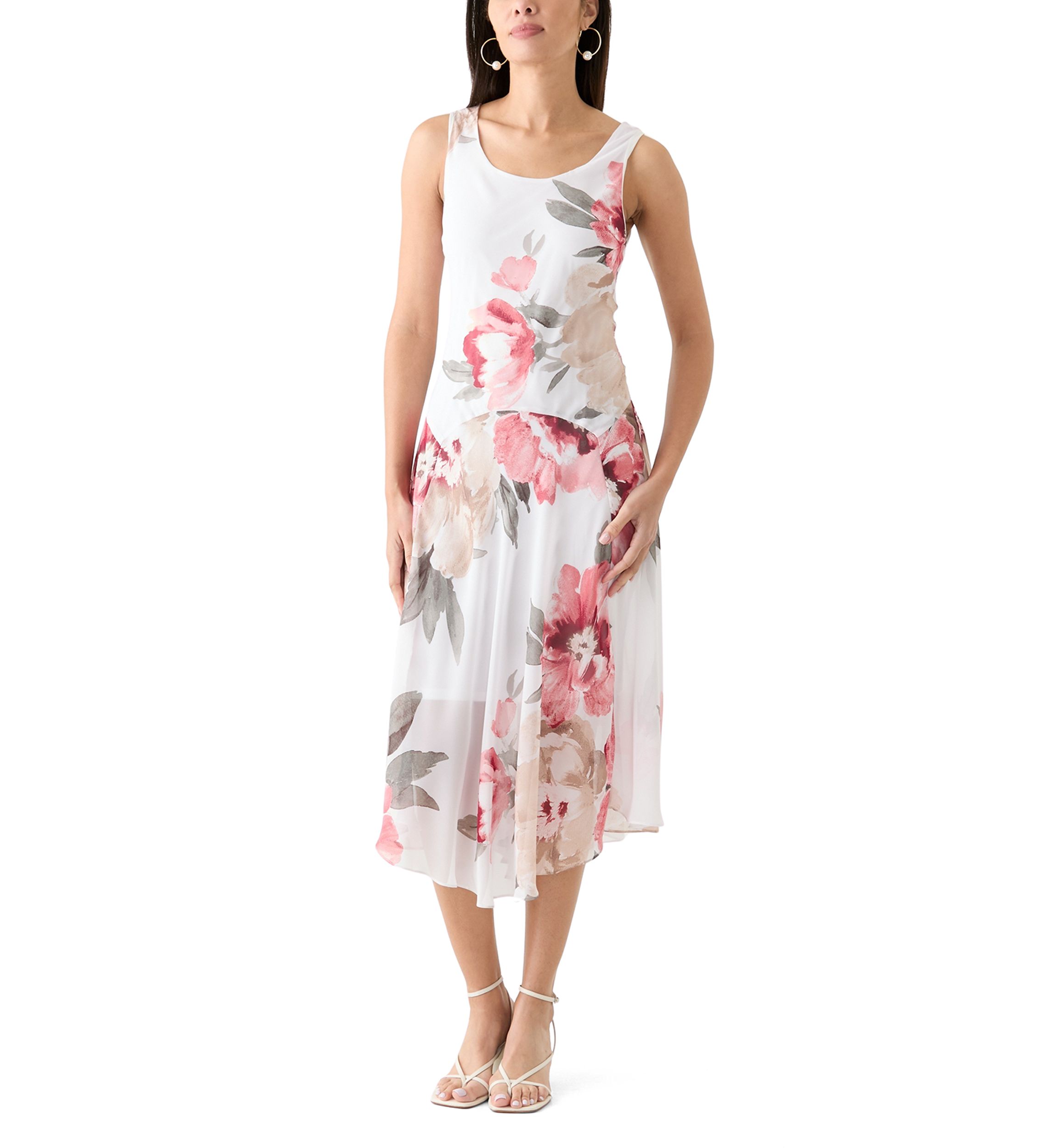 Womens Floral Print Chiffon Jacket Dress