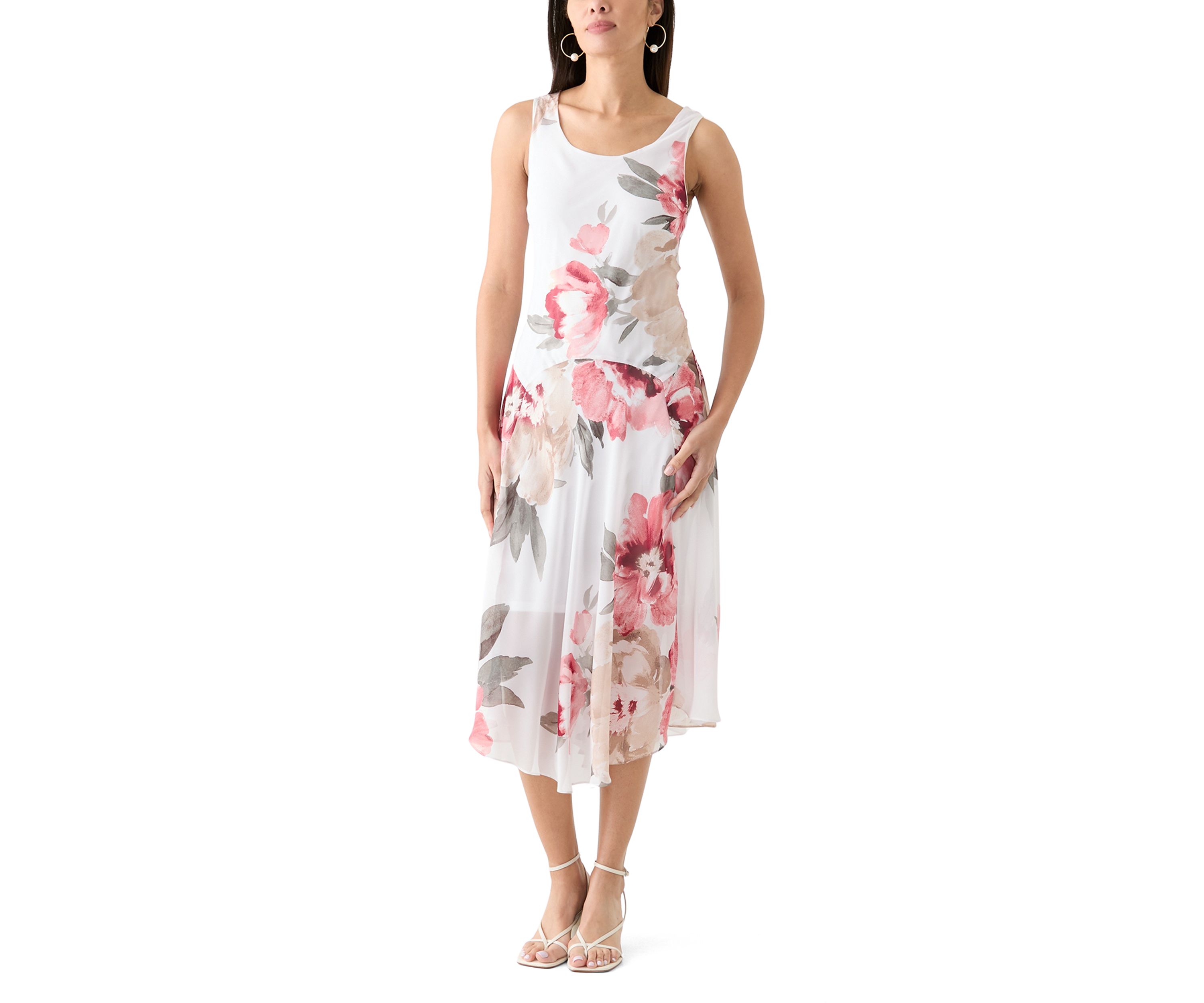 Womens Floral Print Chiffon Jacket Dress
