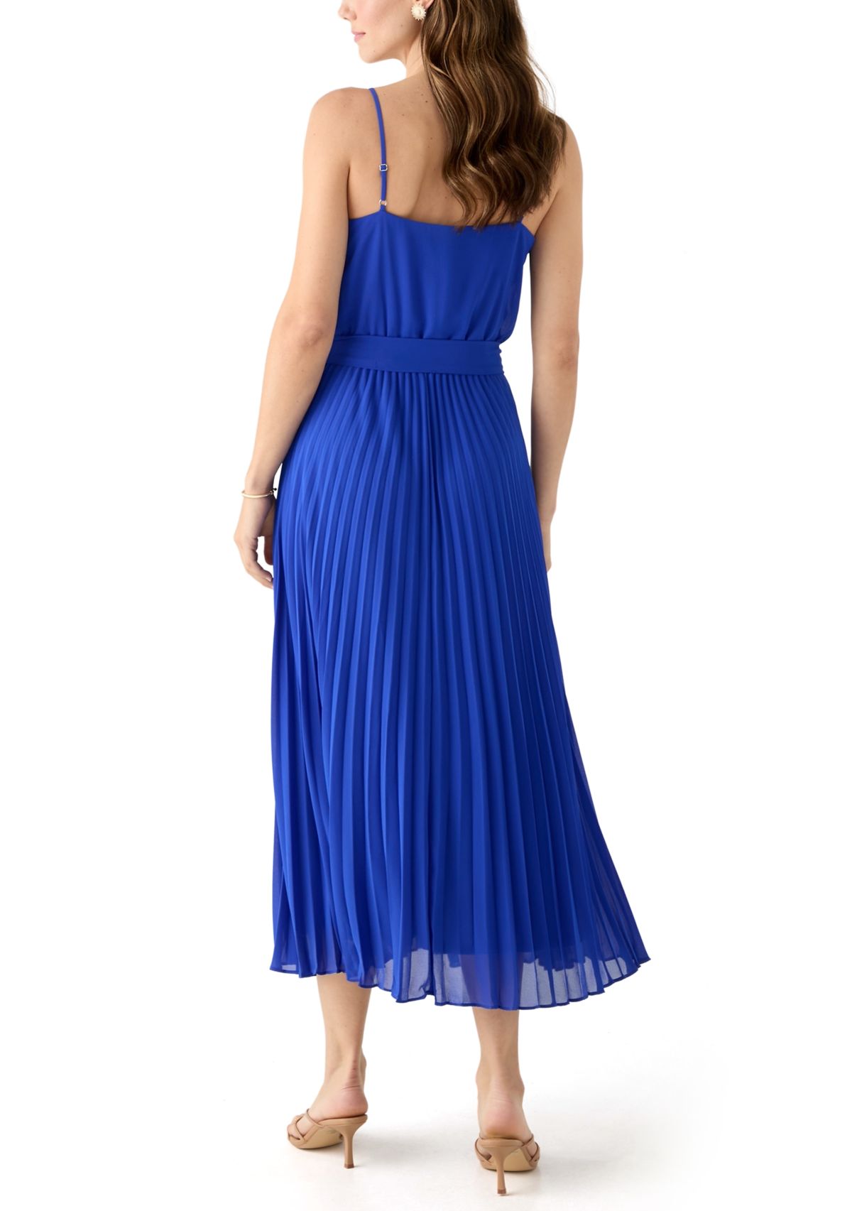 Womens Scoop Neck Chiffon Dress