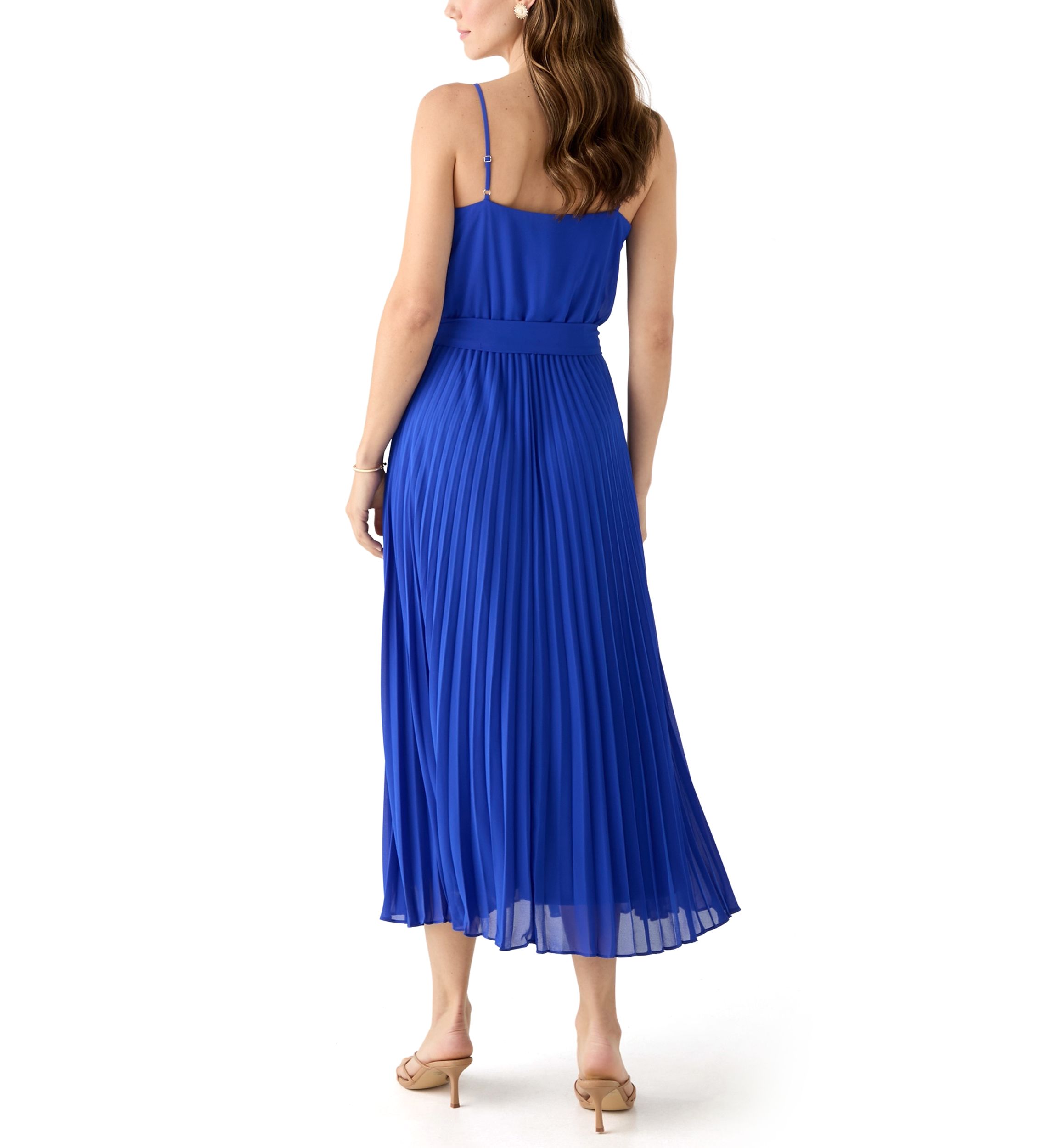Womens Scoop Neck Chiffon Dress