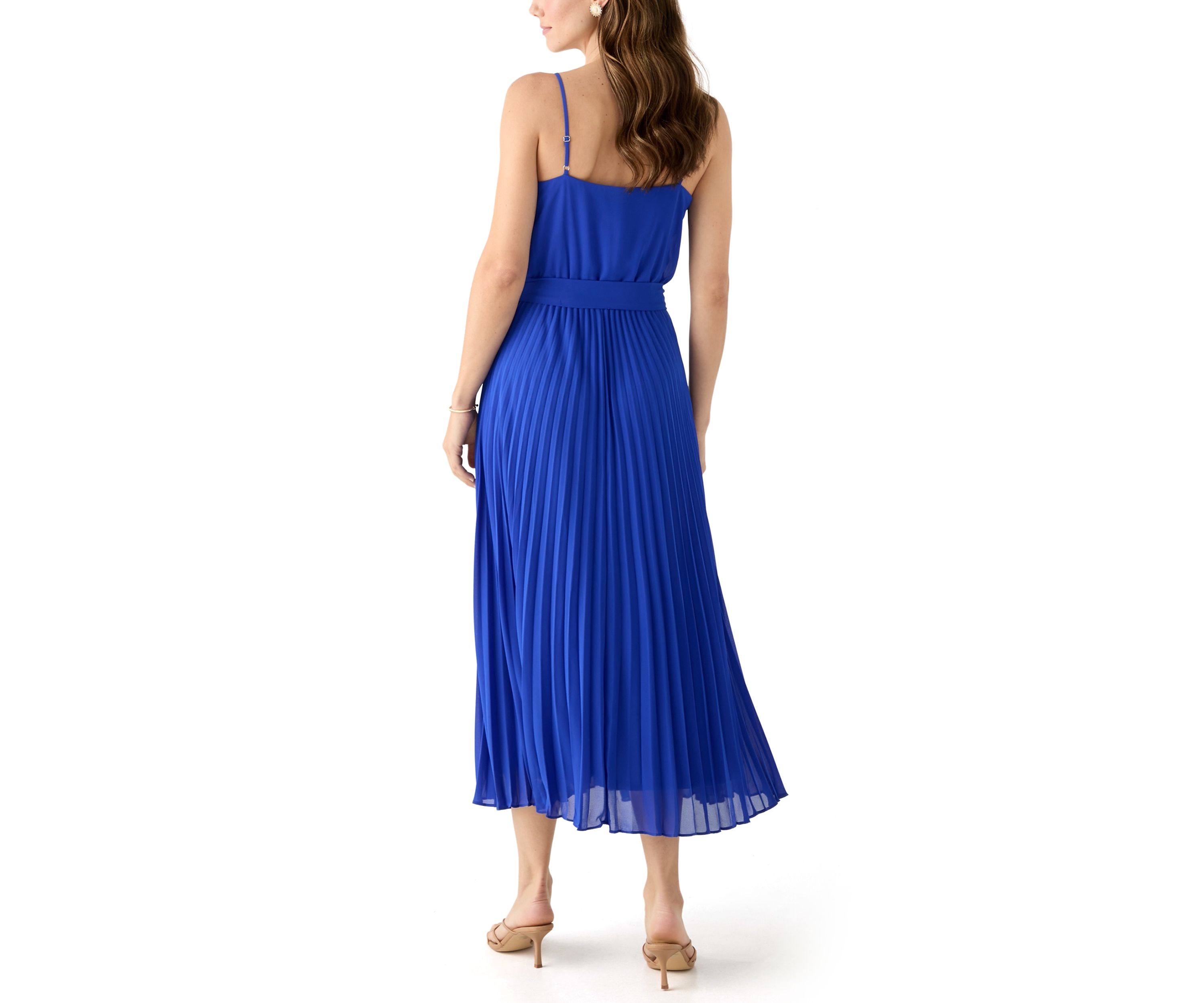 Womens Scoop Neck Chiffon Dress