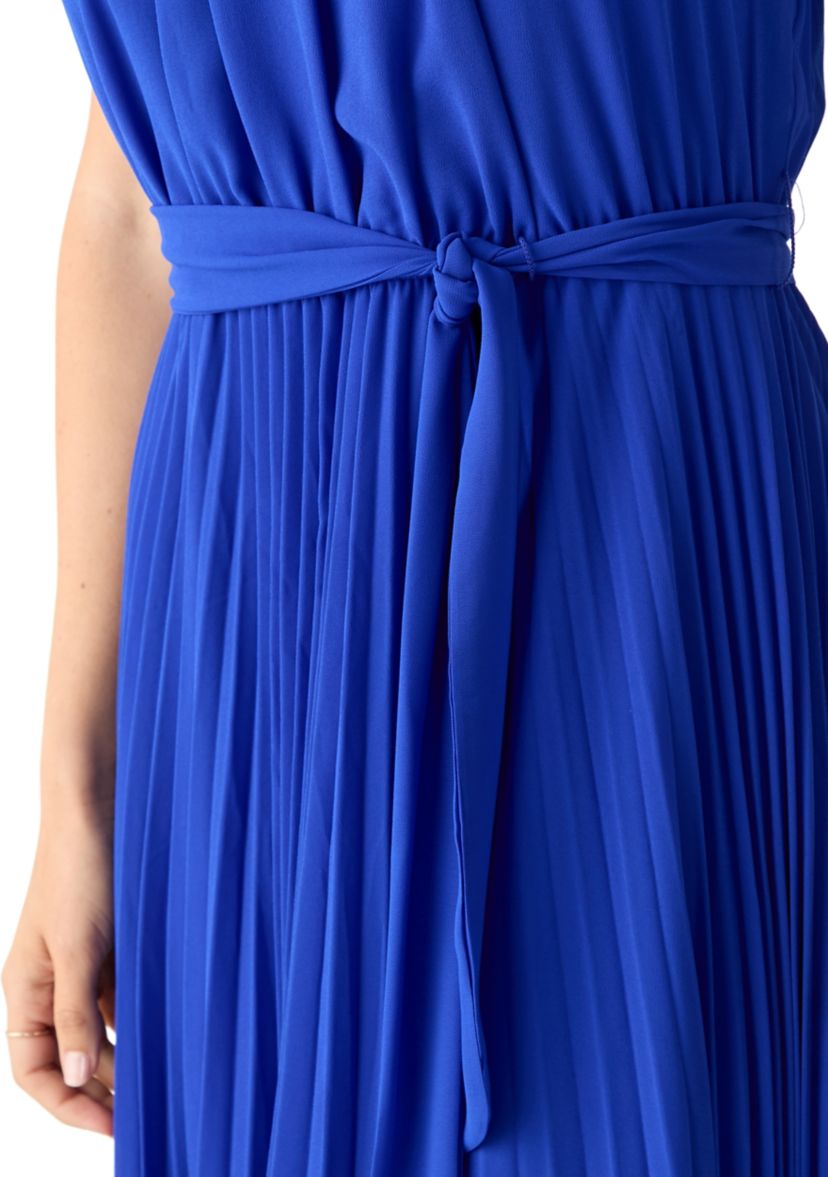 Womens Scoop Neck Chiffon Dress