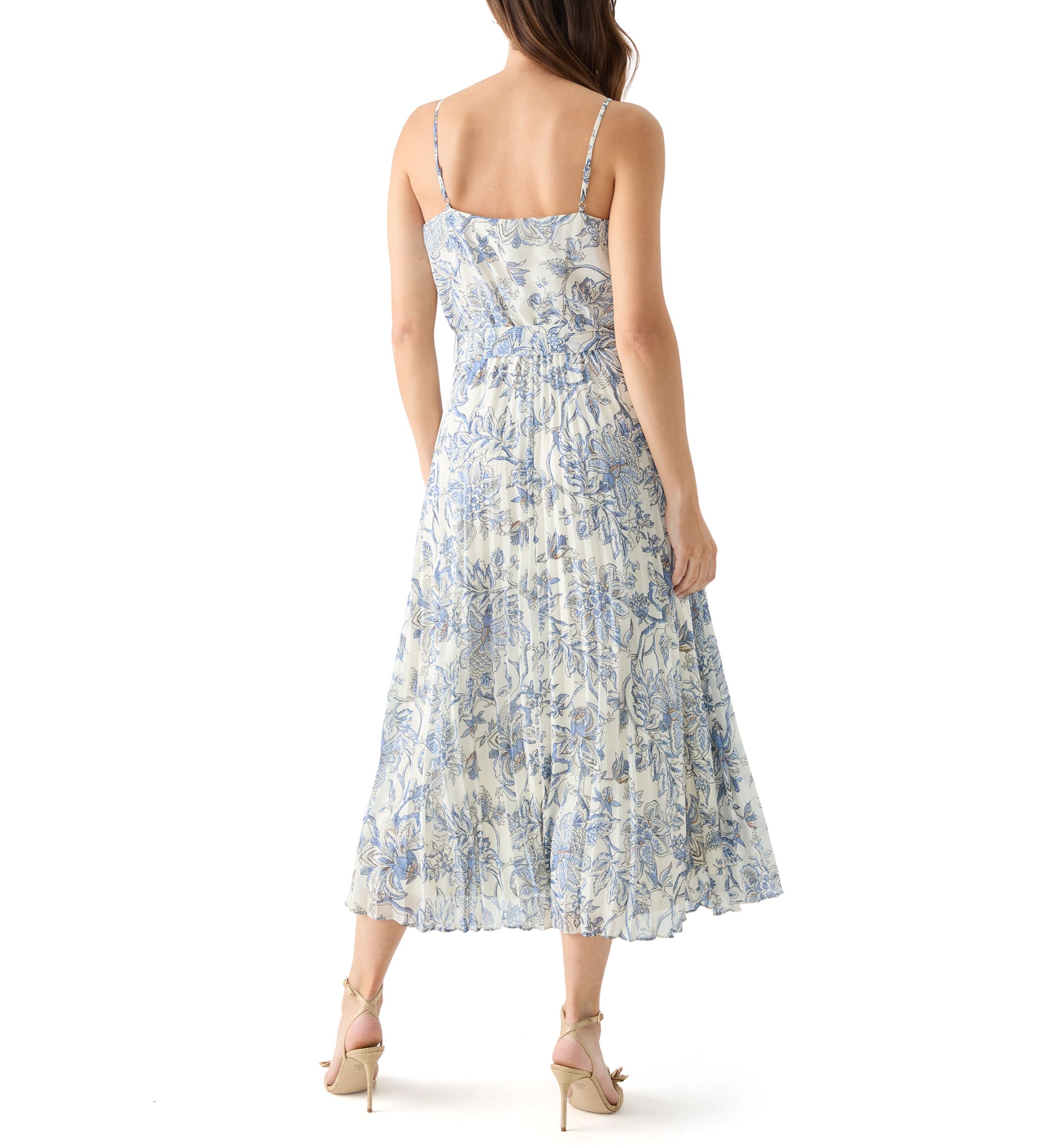 Womens Sleeveless Scoop Neck Floral Print Dress