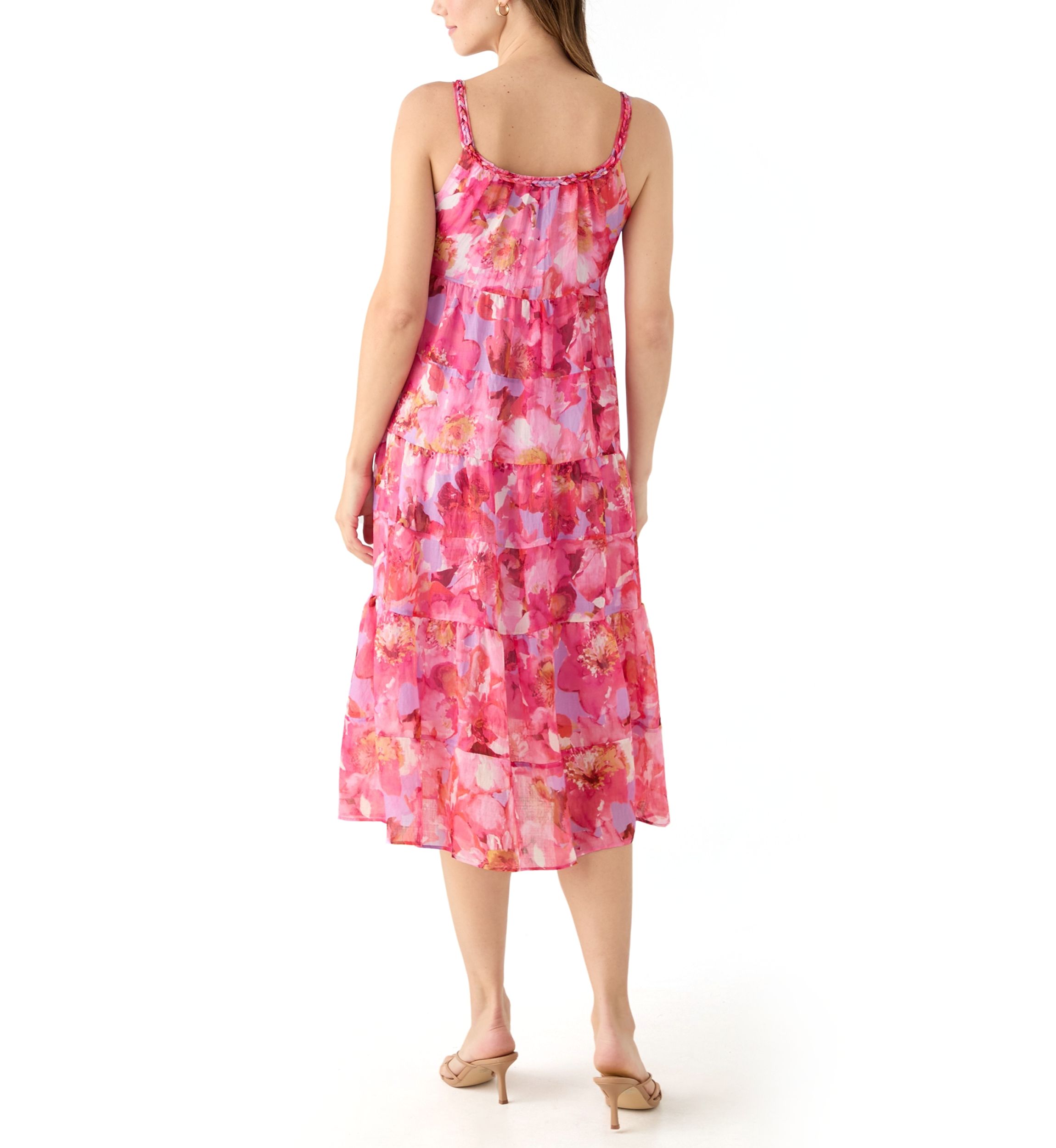 Womens Sleeveless Floral Printed Dress