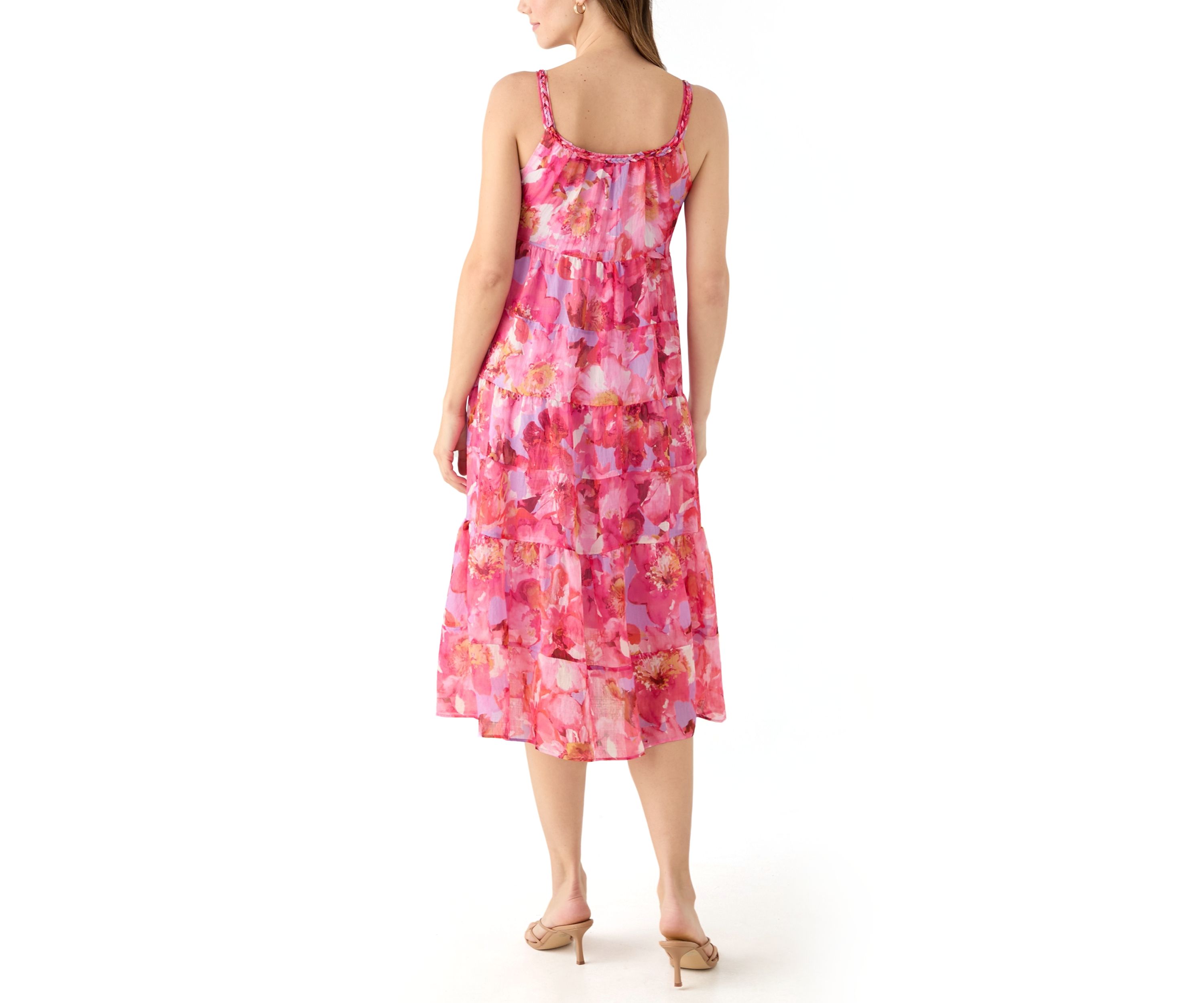 Womens Sleeveless Floral Printed Dress