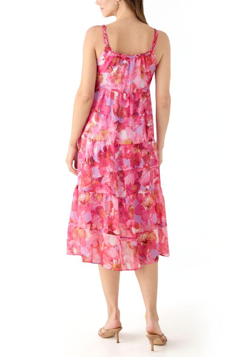 Womens Sleeveless Floral Printed Dress