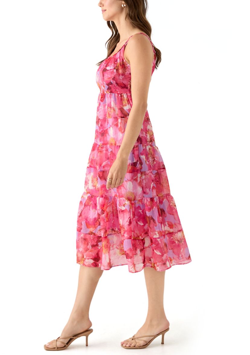 Womens Sleeveless Floral Printed Dress