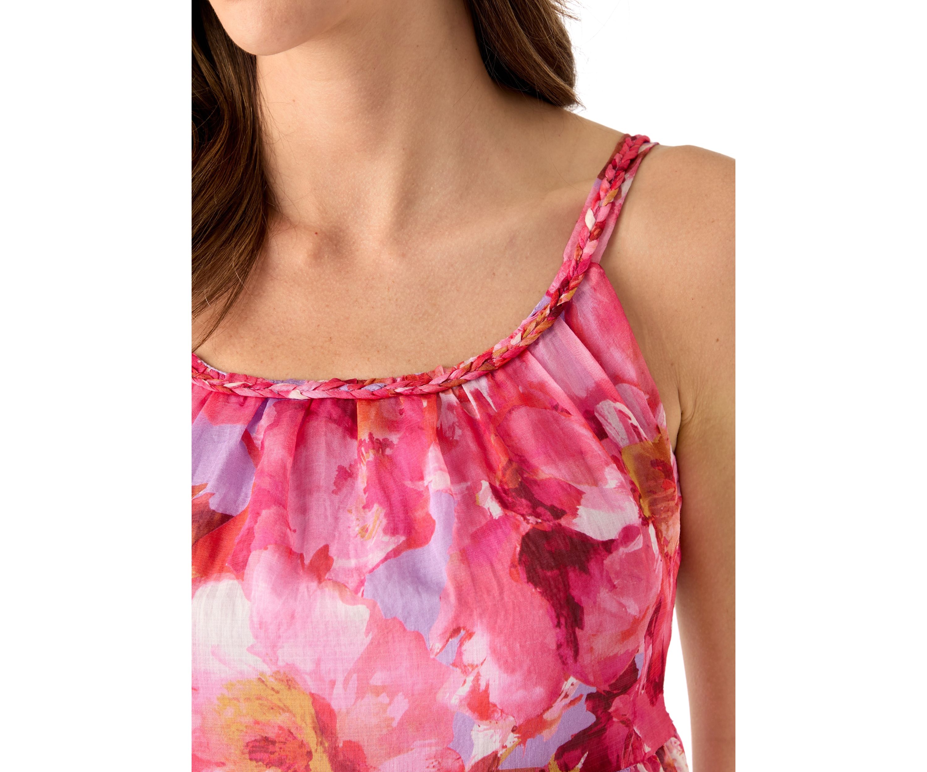 Womens Sleeveless Floral Printed Dress