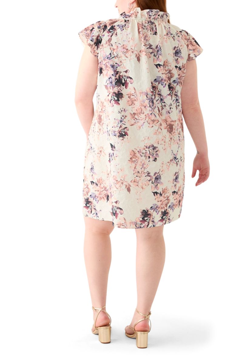 Plus Size Sleeveless V-Neck Printed Dress
