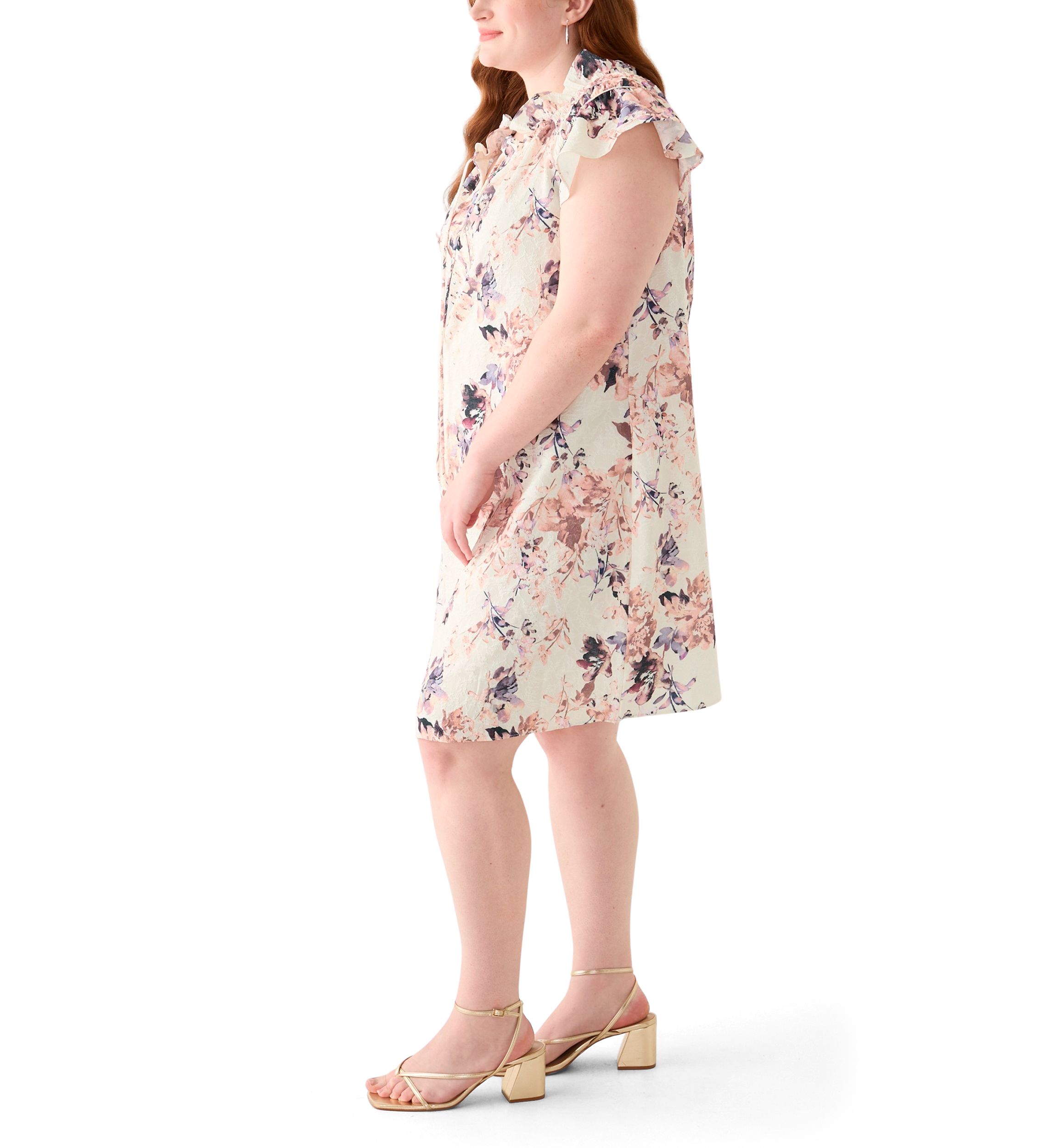 Plus Size Sleeveless V-Neck Printed Dress