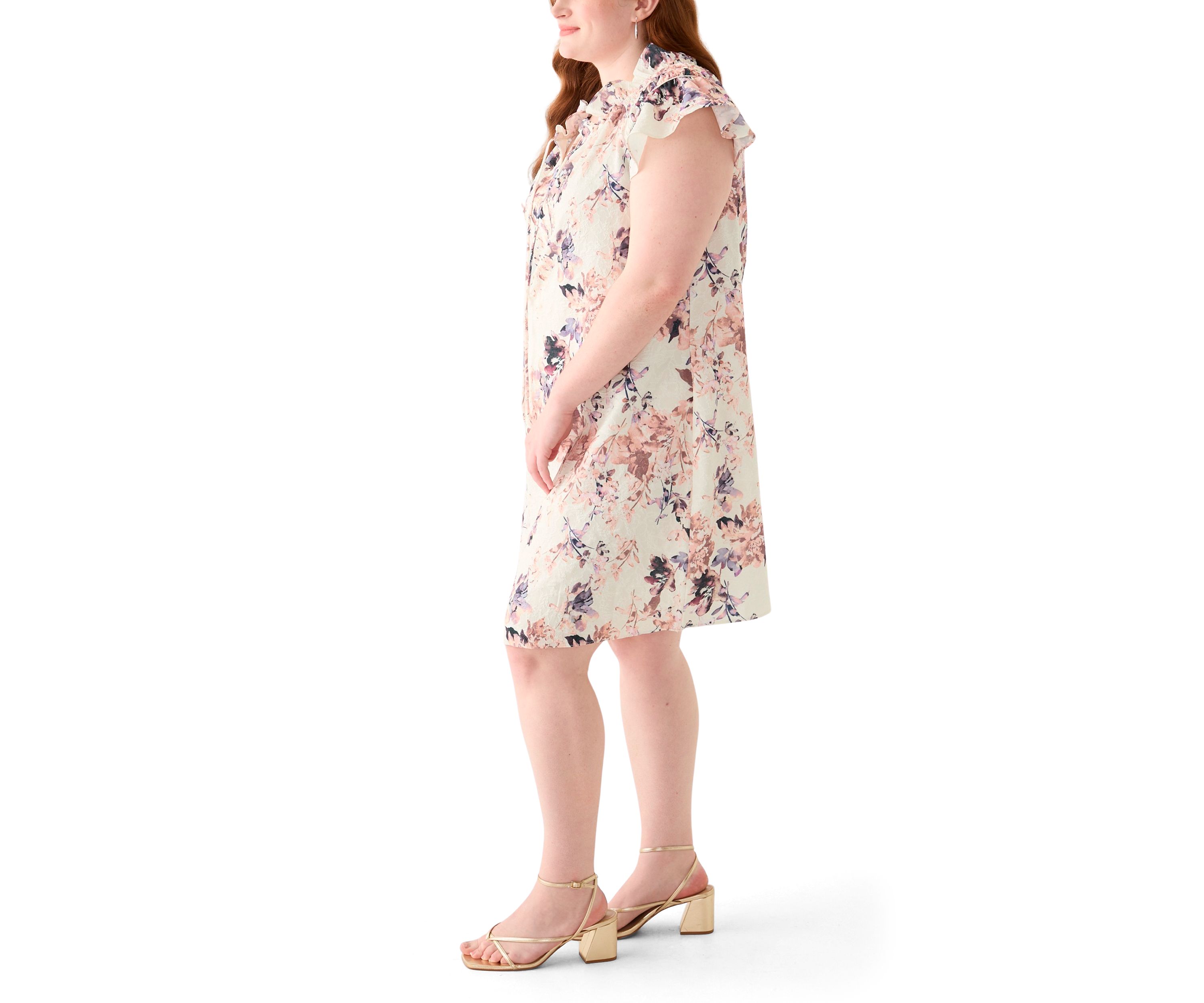 Plus Size Sleeveless V-Neck Printed Dress