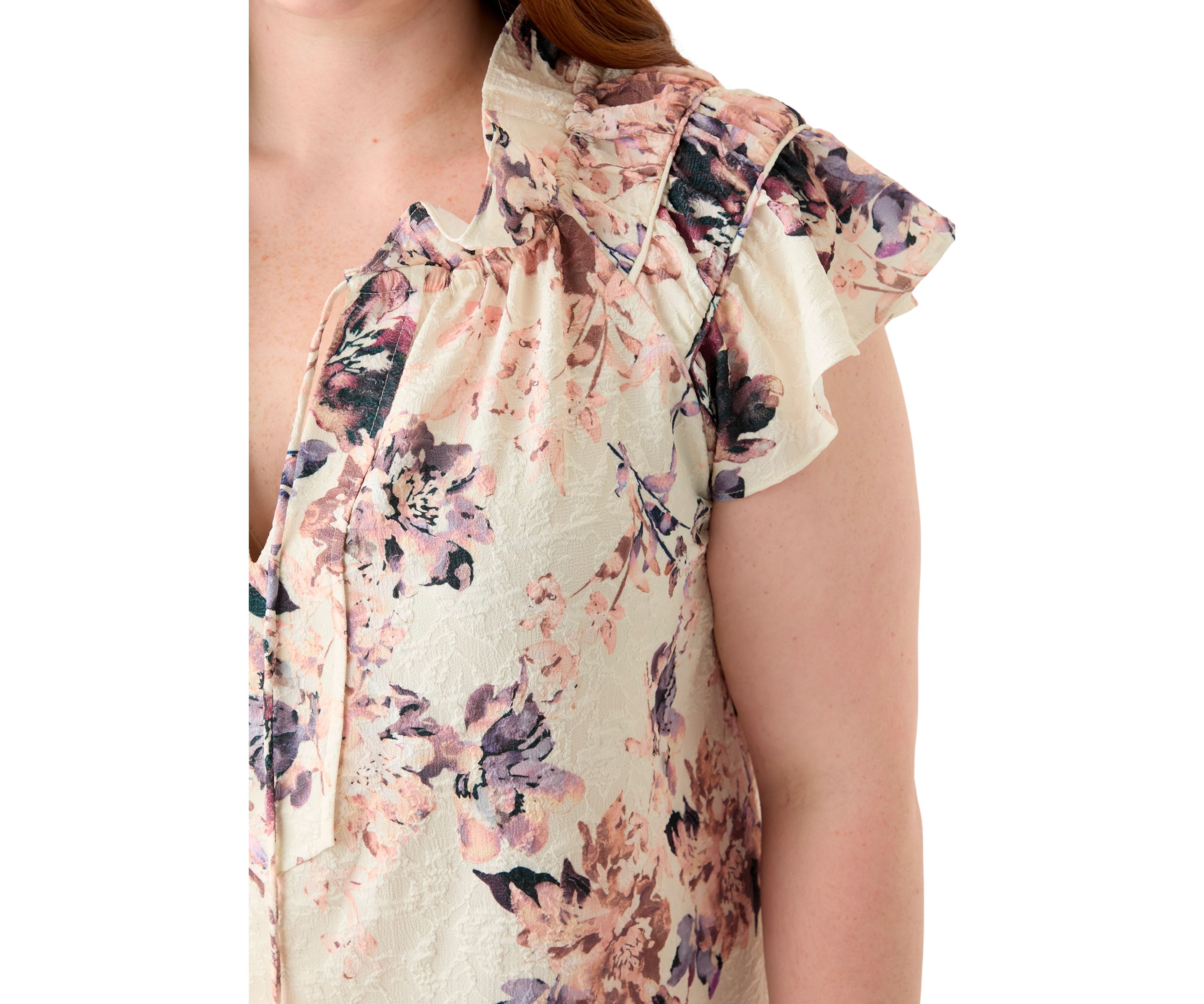 Plus Size Sleeveless V-Neck Printed Dress