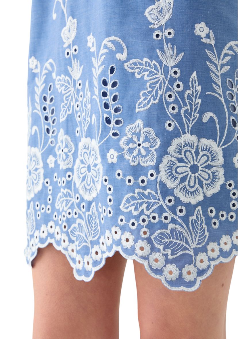 Womens Sleeveless Ruffle Neck Floral Print A-Line Dress