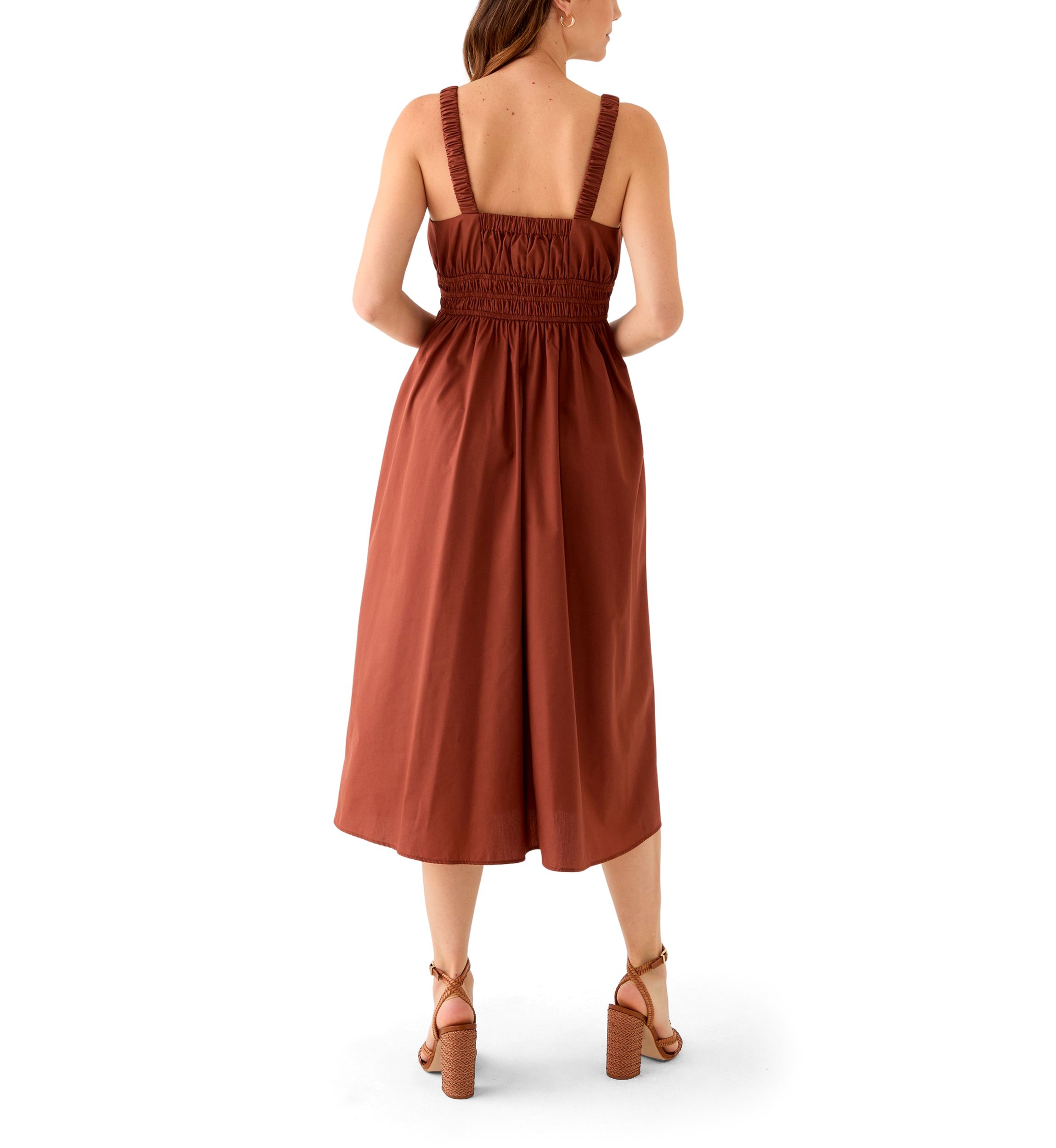 Womens Sleeveless Scoop Neck Solid Dress