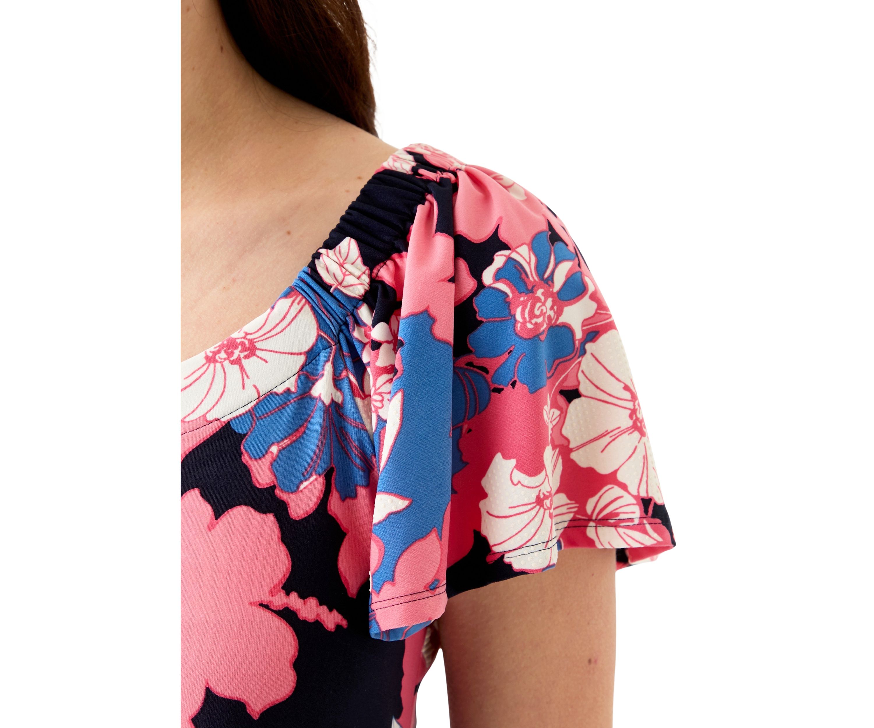Womens Flutter Sleeve Floral Off the Shoulder Mini Dress