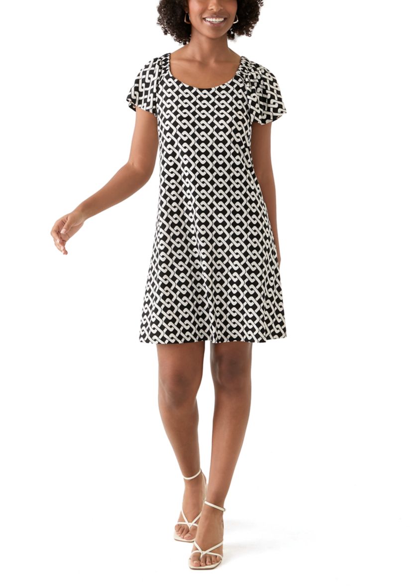 Womens Printed A-Line Dress