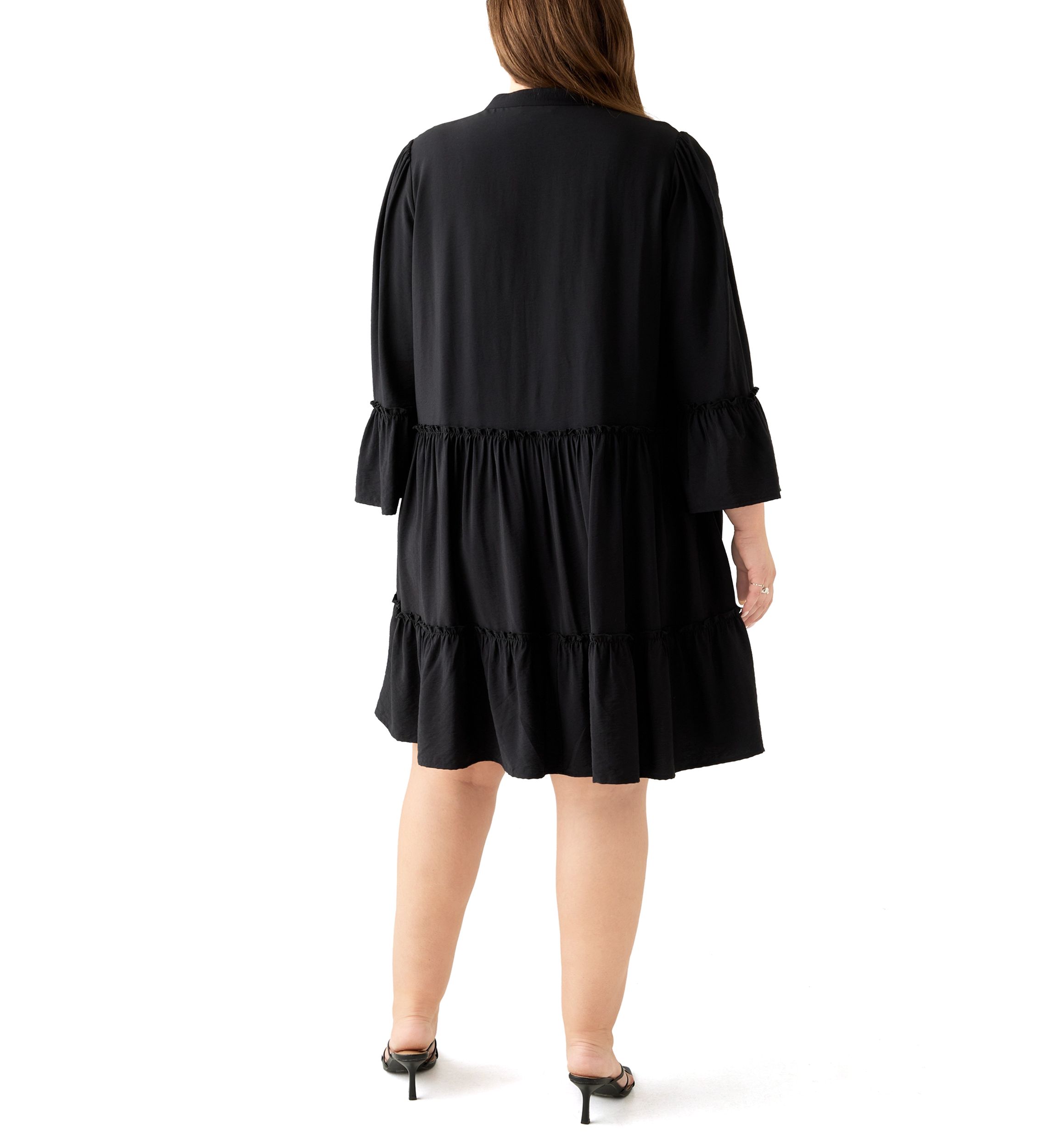 Plus Size Long Sleeve V-Neck Dress