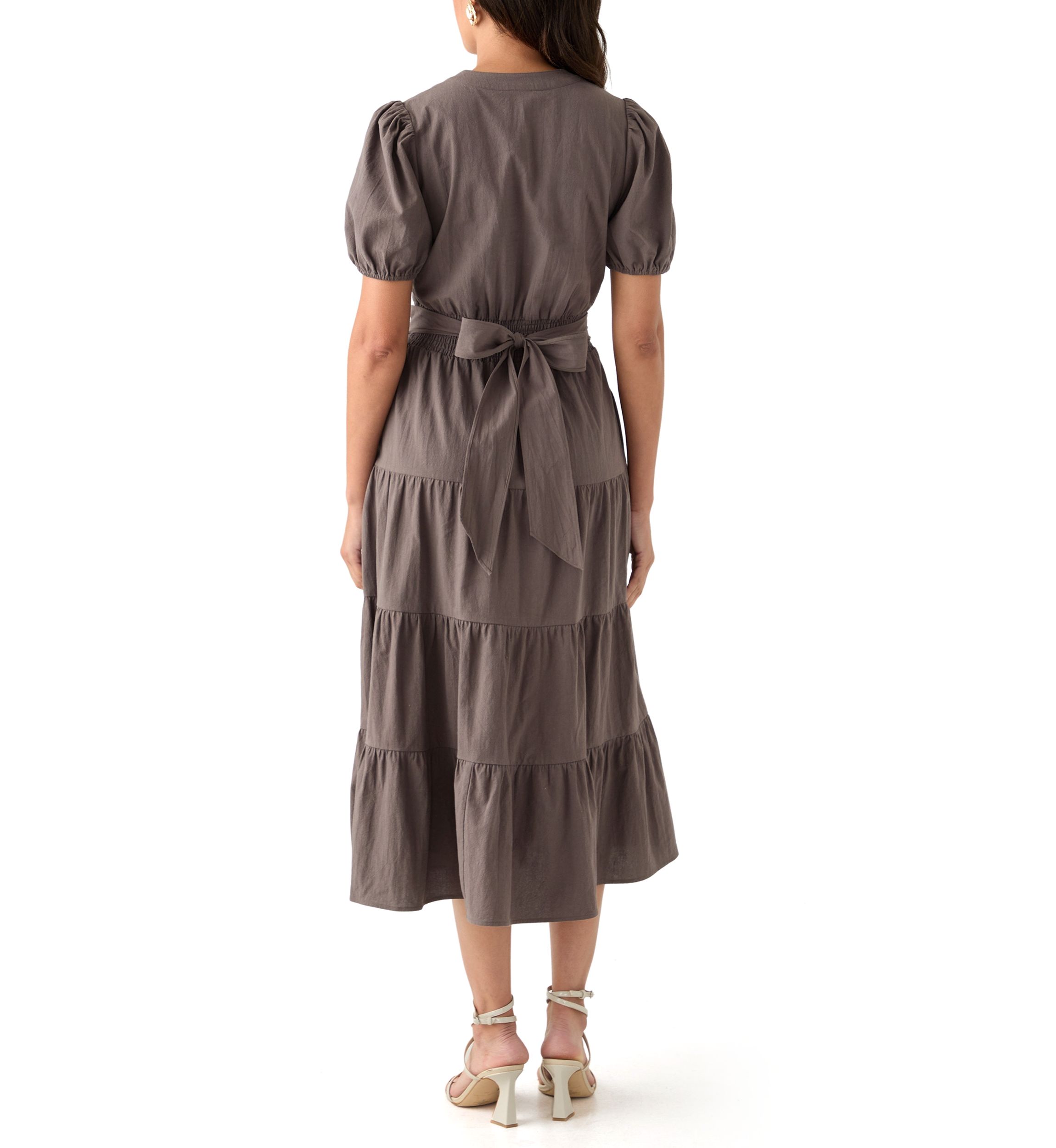 Womens Short Sleeve Cotton Maxi Dress