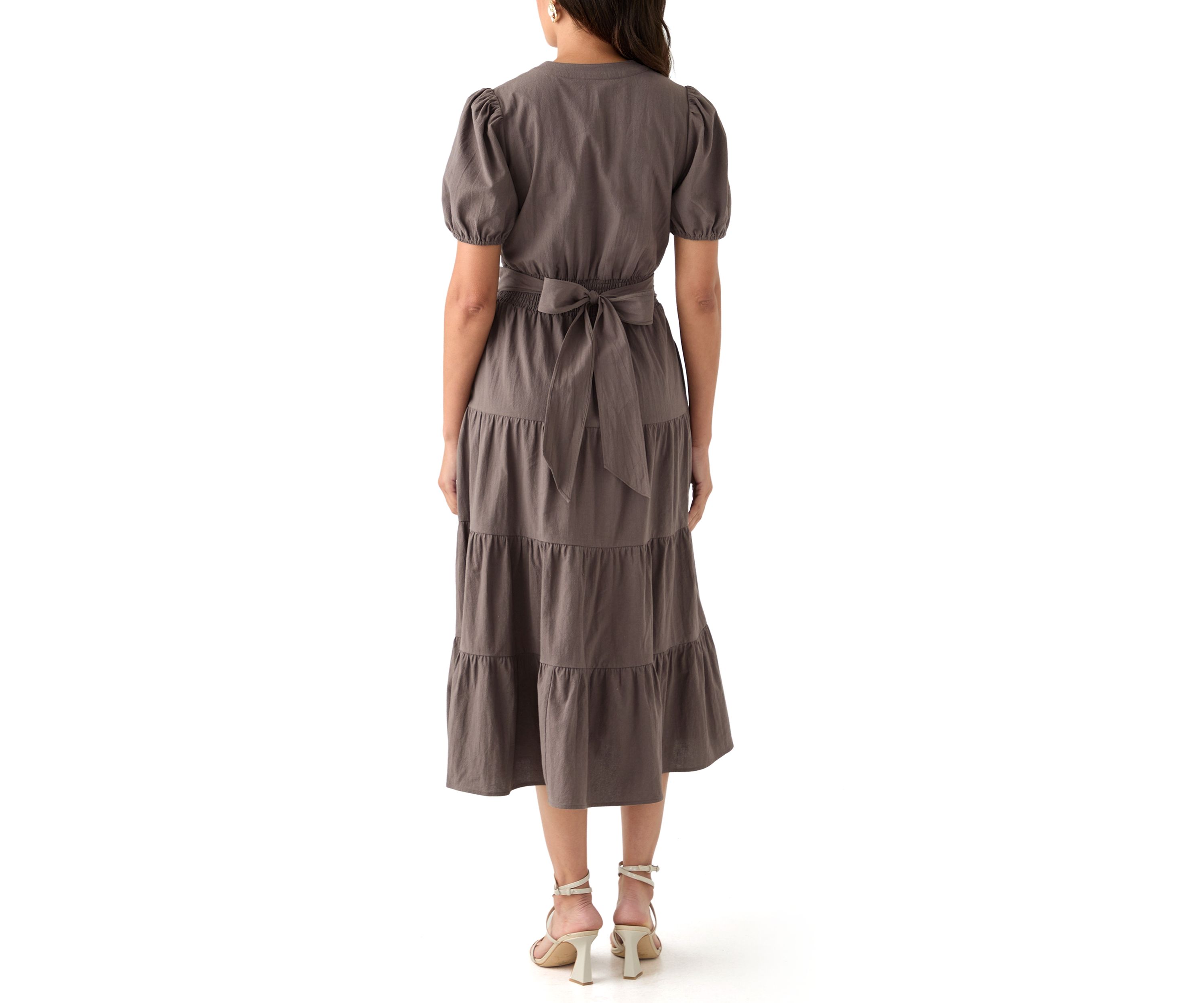 Womens Short Sleeve Cotton Maxi Dress