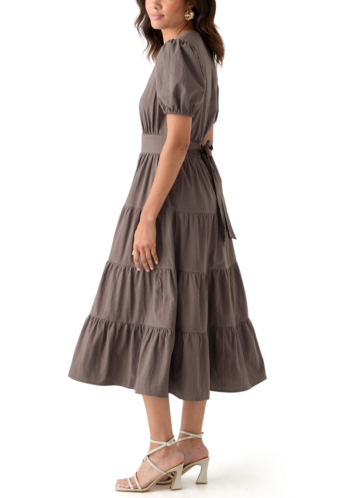 Womens Short Sleeve Cotton Maxi Dress