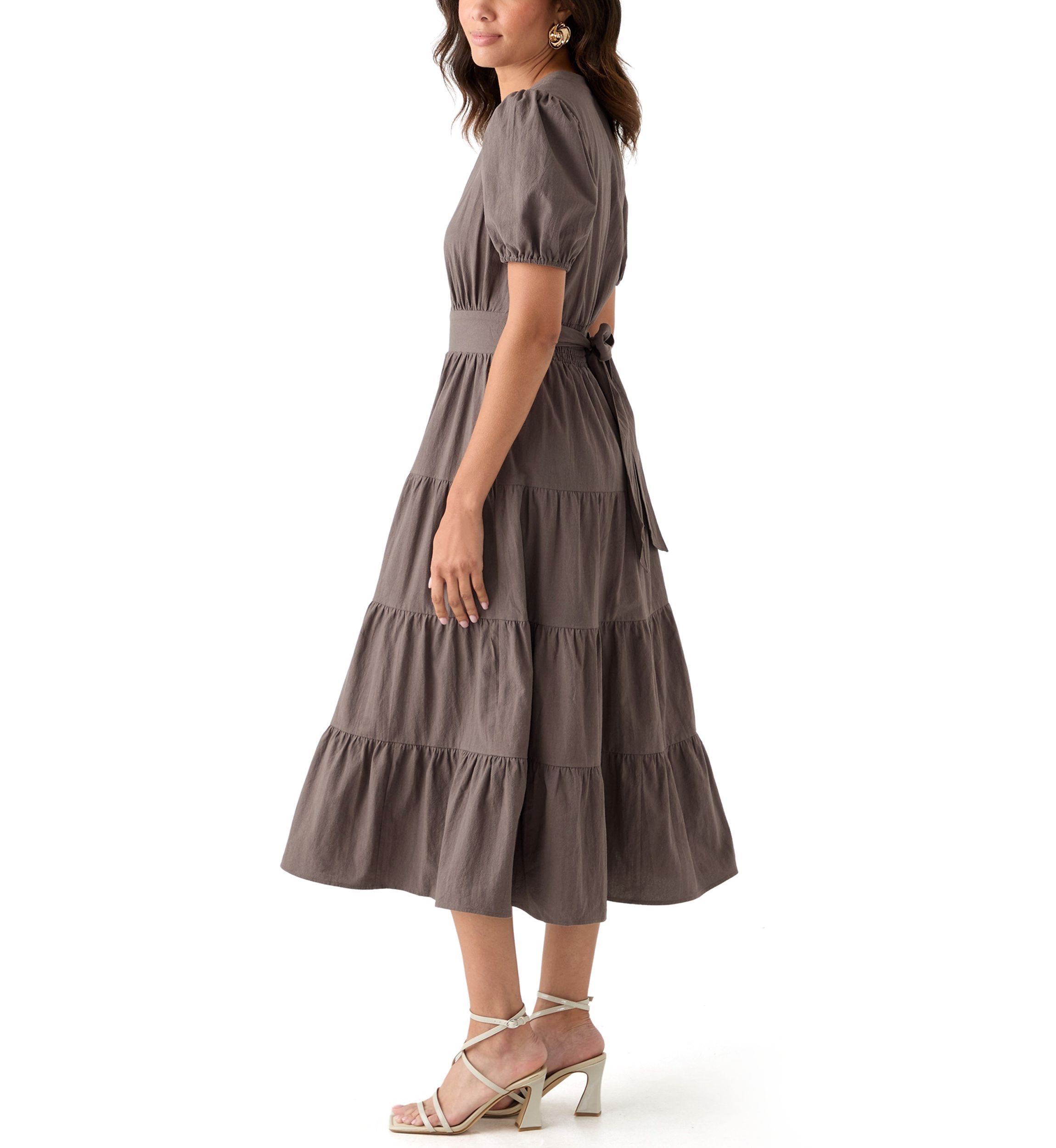 Womens Short Sleeve Cotton Maxi Dress