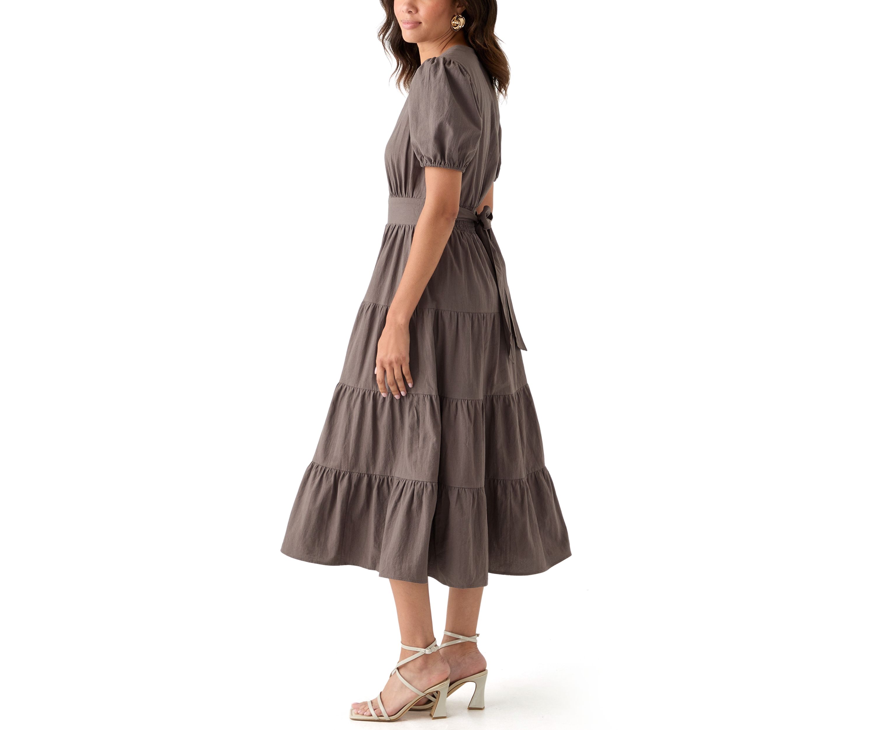 Womens Short Sleeve Cotton Maxi Dress
