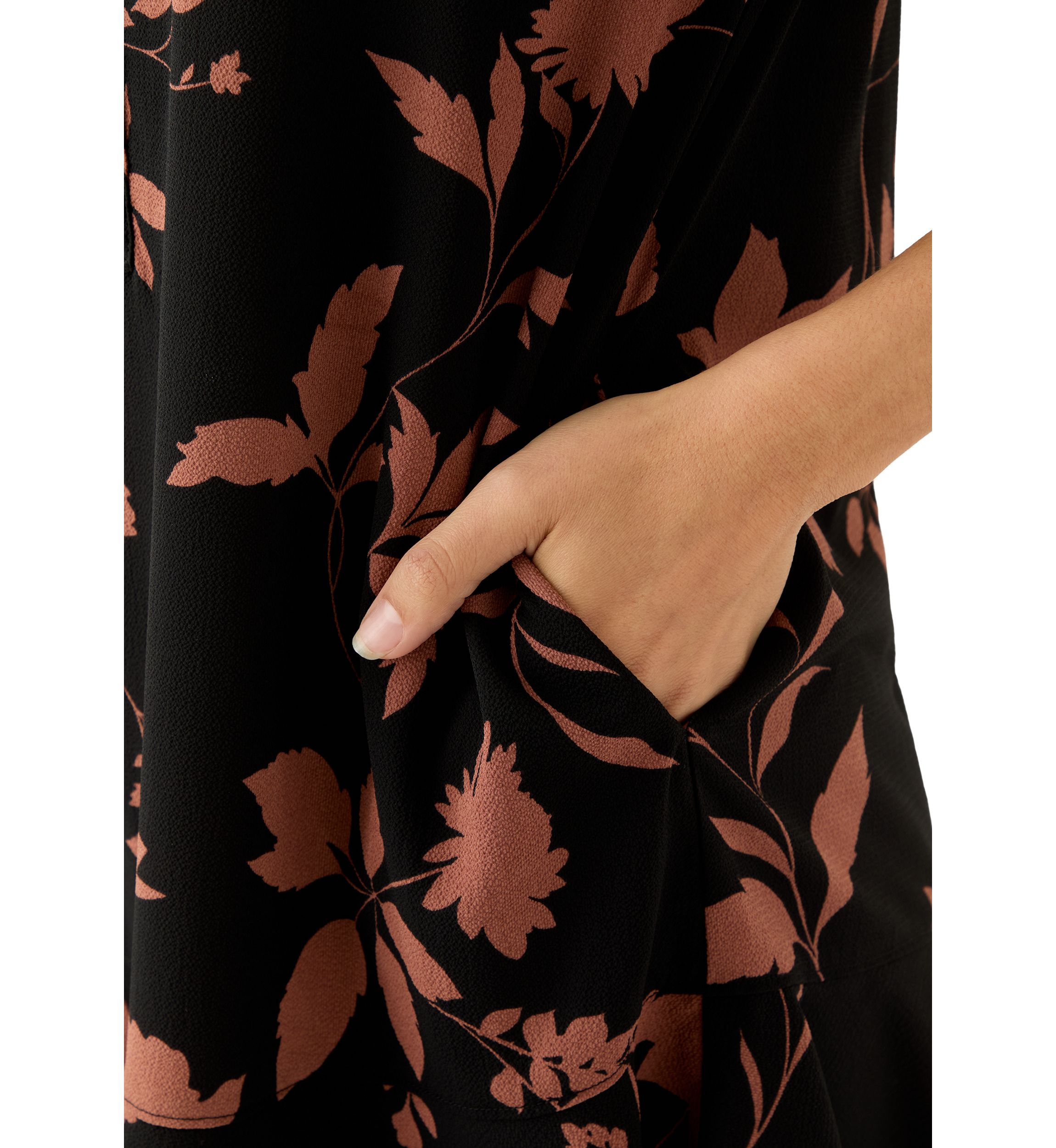 Womens Ruffle Hem Floral Mini Dress
