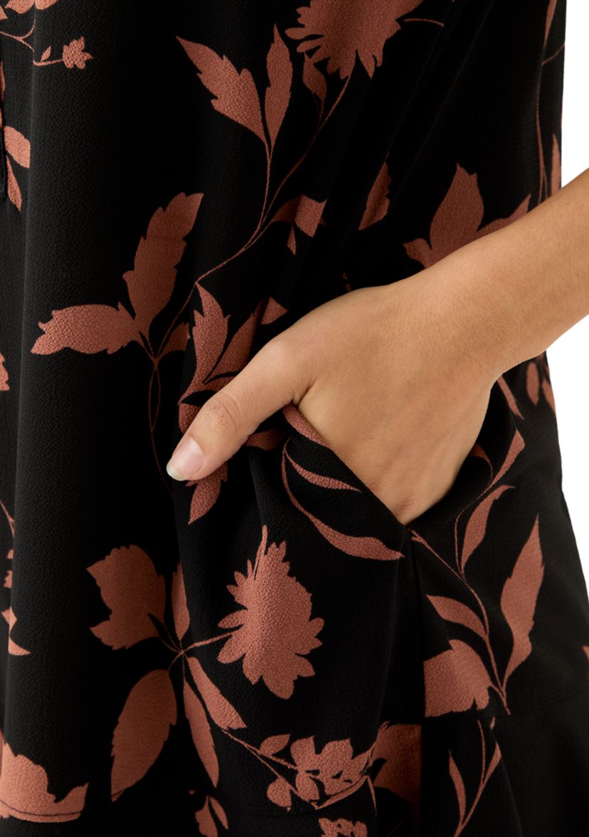 Womens Ruffle Hem Floral Mini Dress