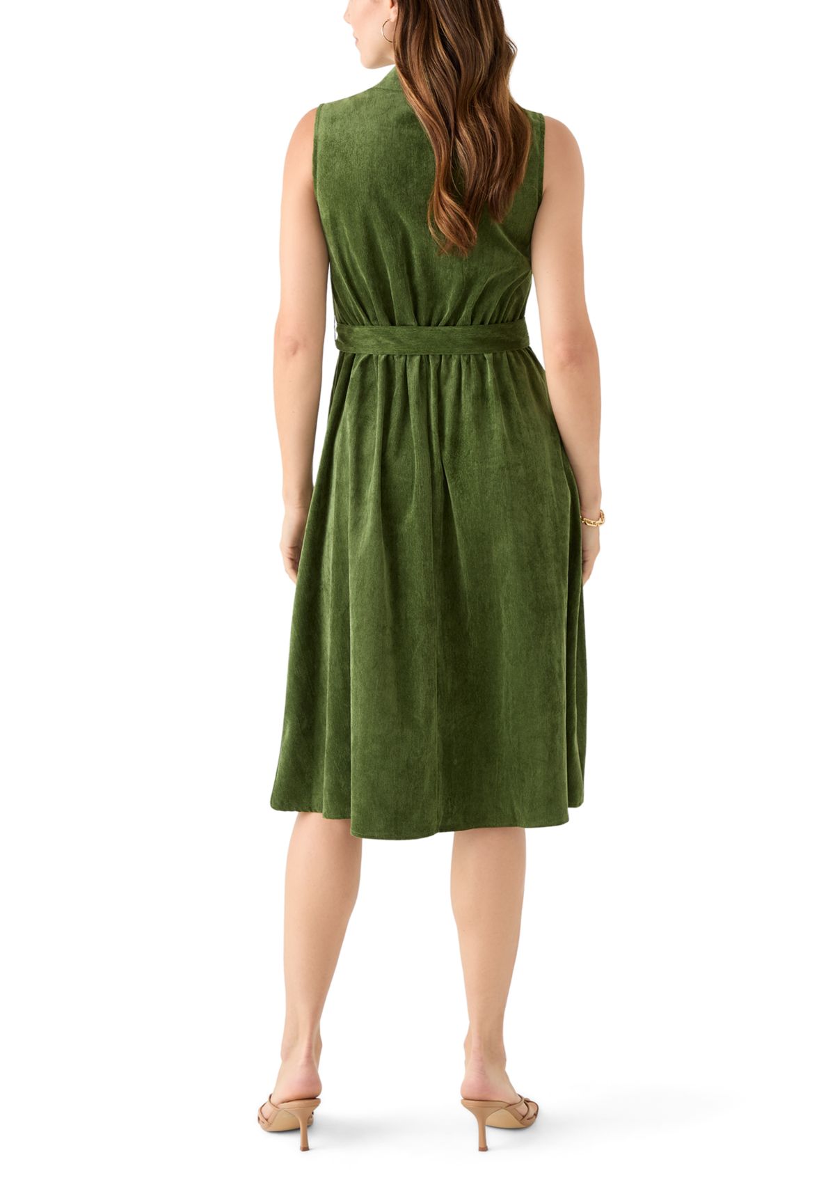 Womens Sleeveless Corduroy Dress