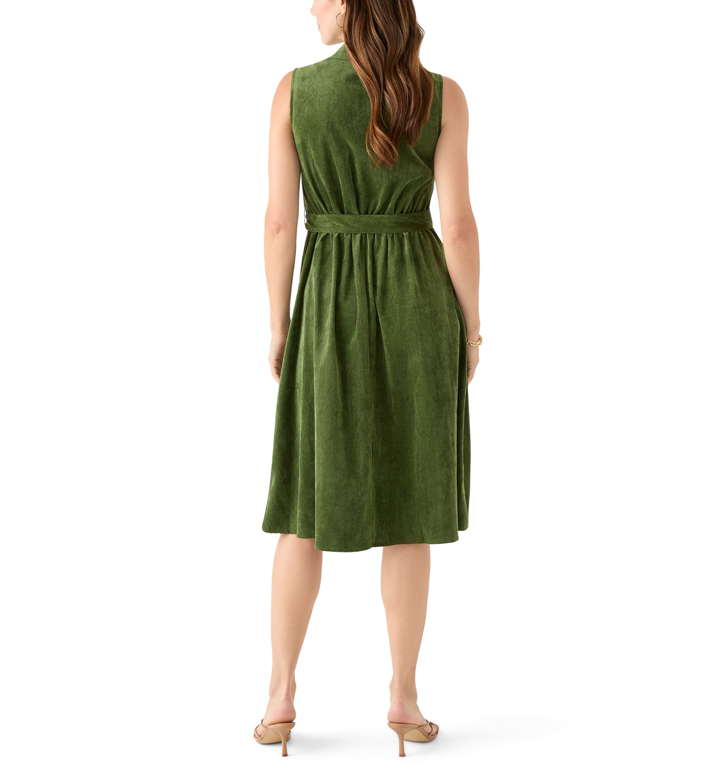 Womens Sleeveless Corduroy Dress