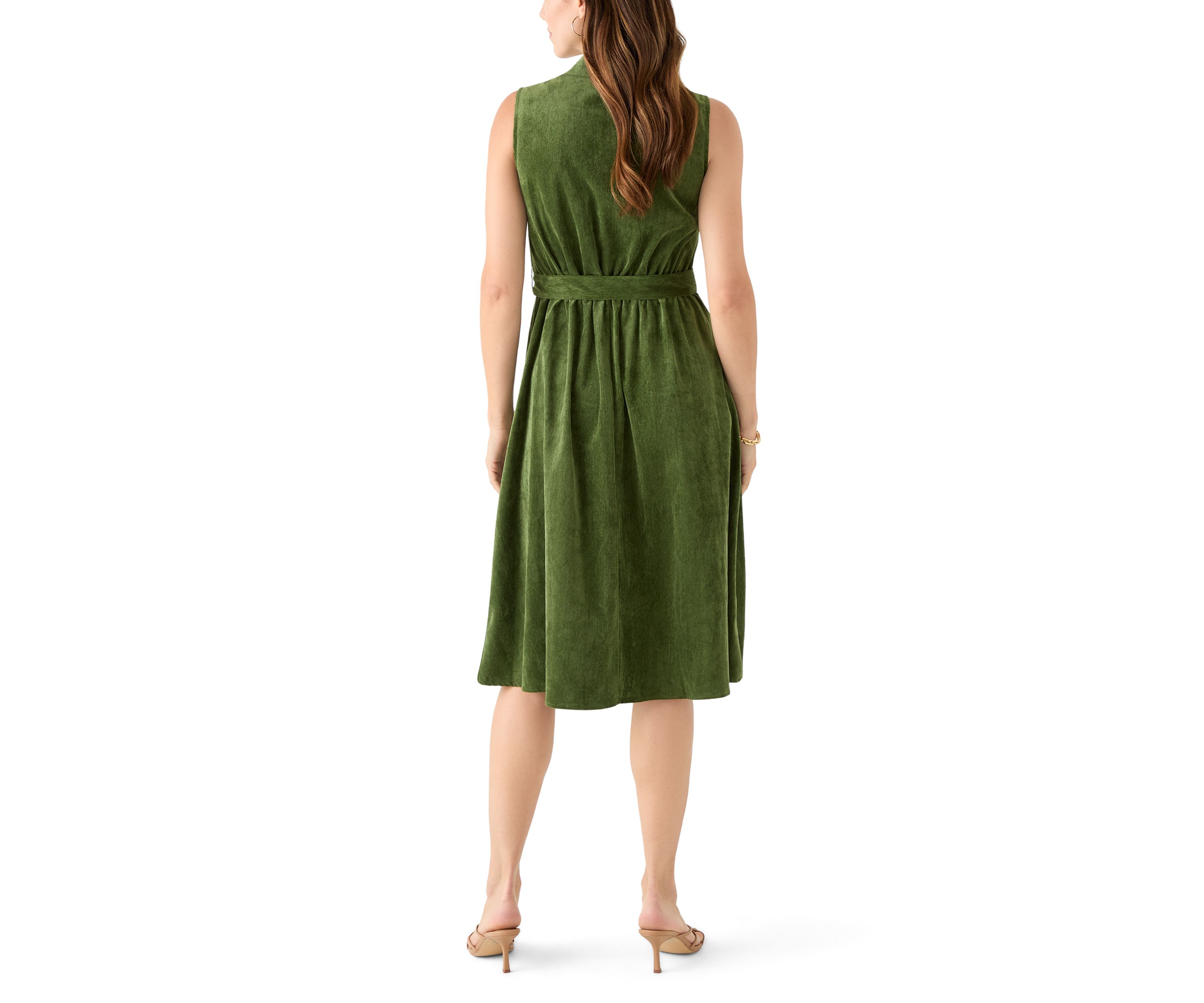 Womens Sleeveless Corduroy Dress